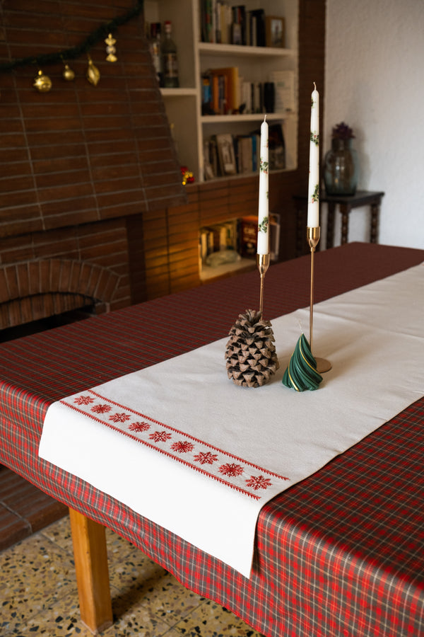Red Snowfall Table Runner