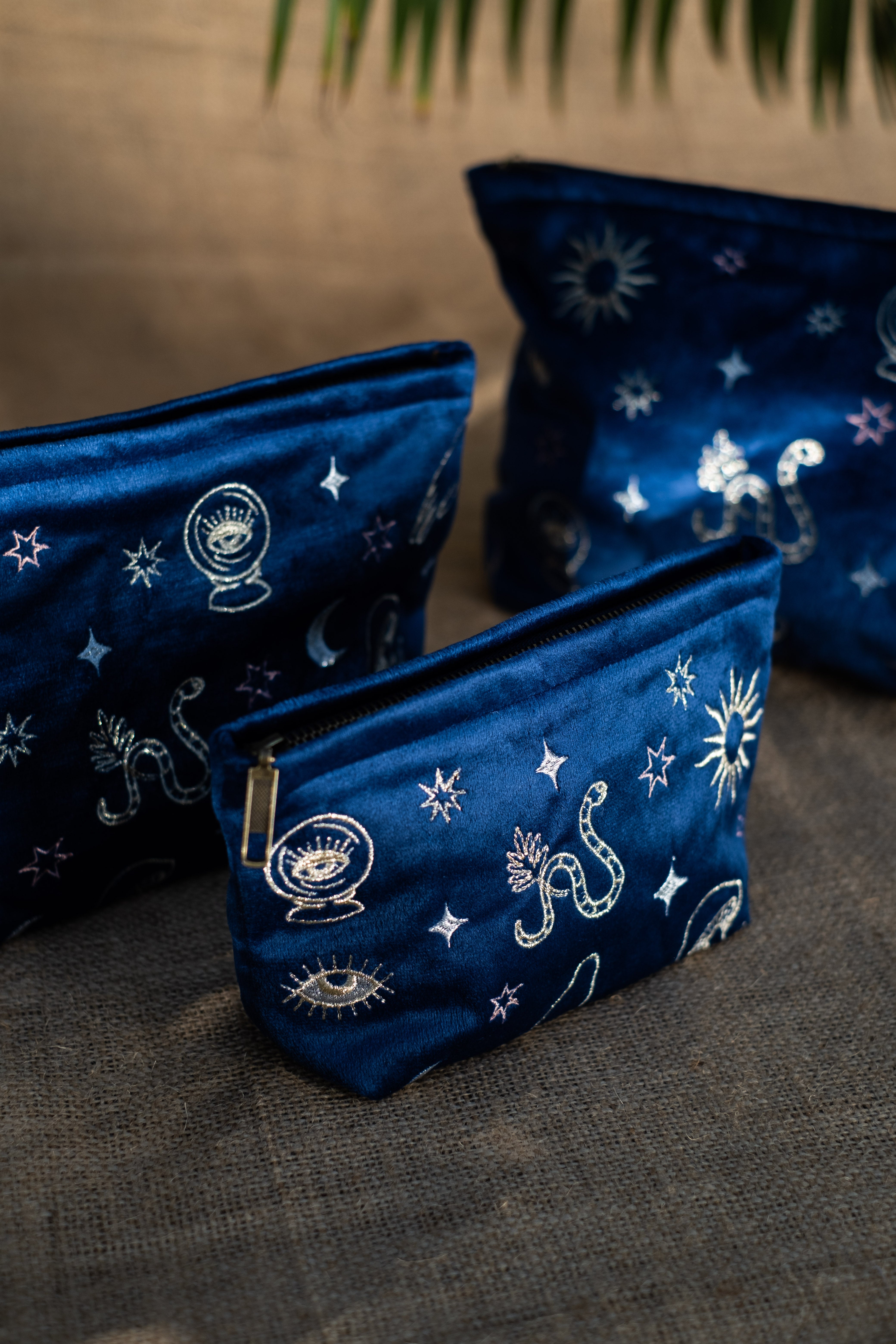Sapphire Velvet Celestial Pouch