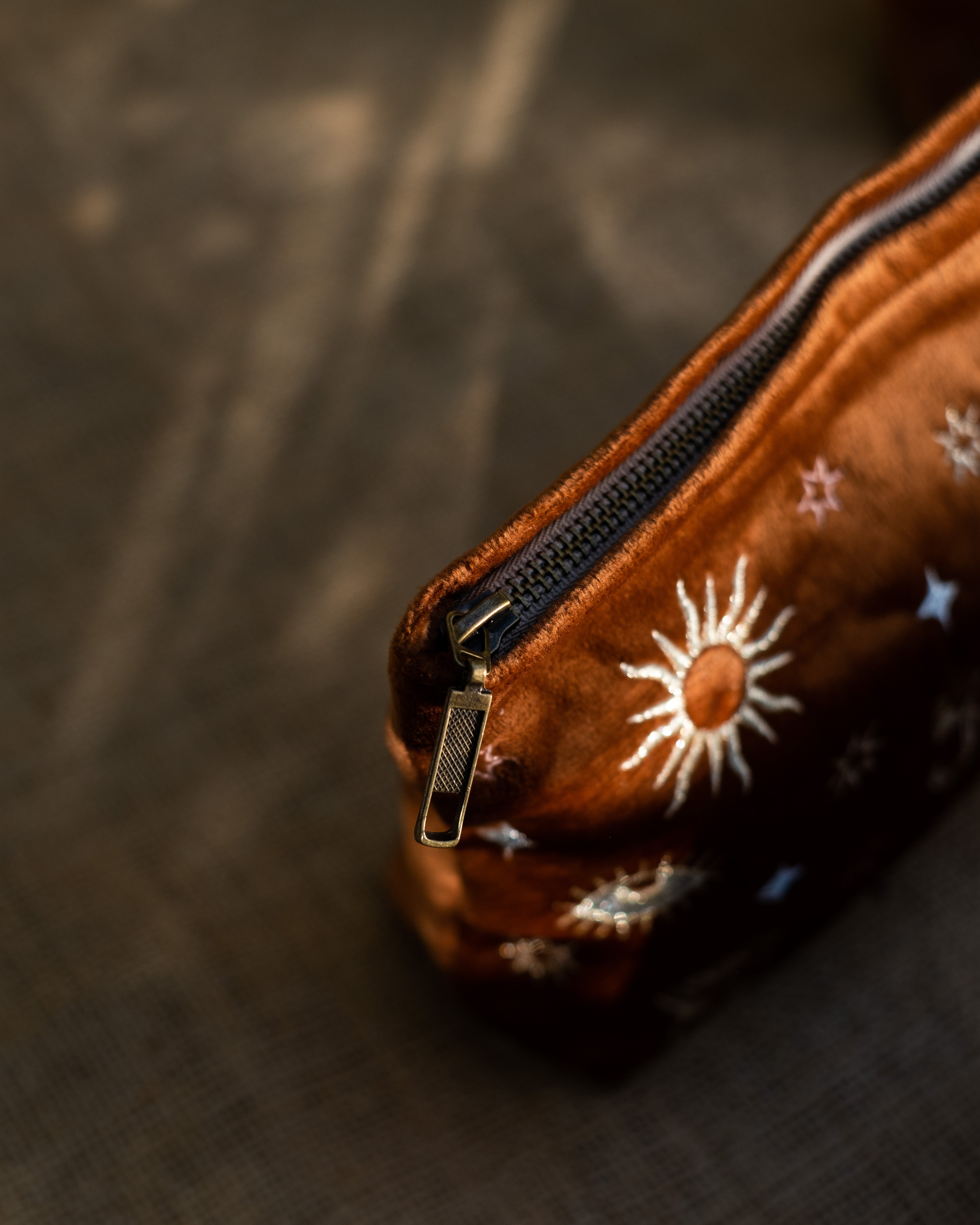 Burnt Orange Velvet Celestial Pouch