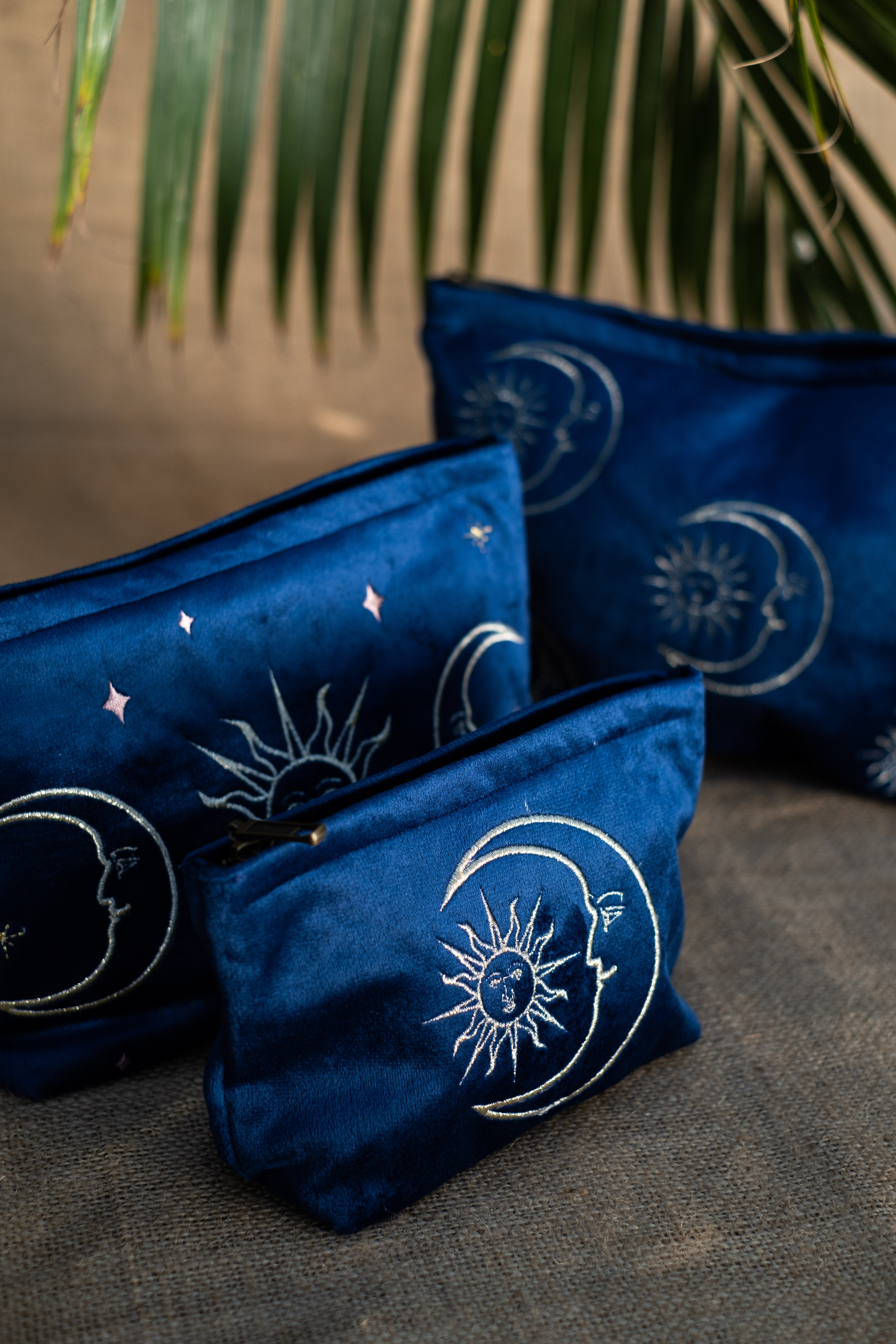 Sapphire Velvet Soleil Pouch
