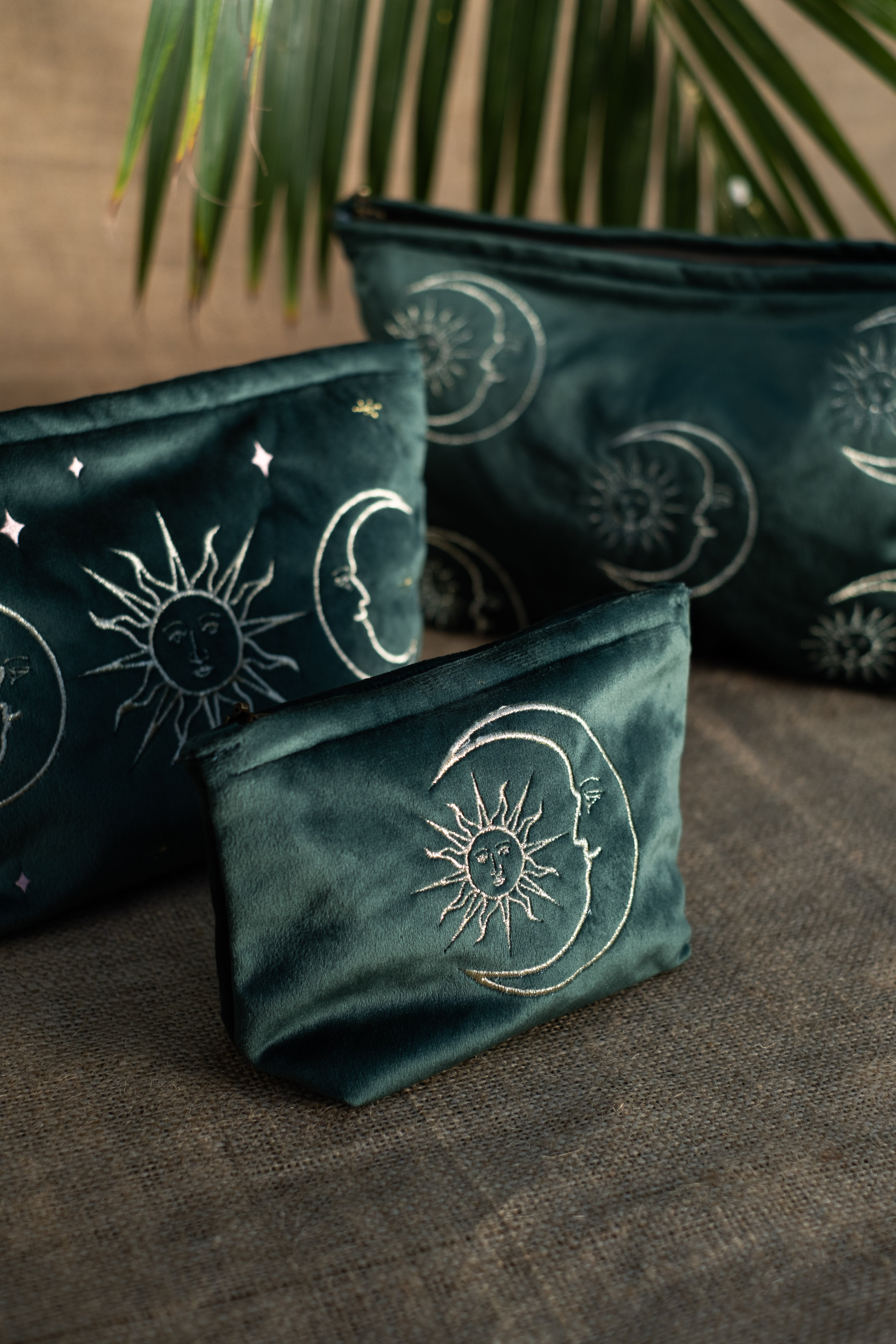 Emerald Velvet Soleil Pouch
