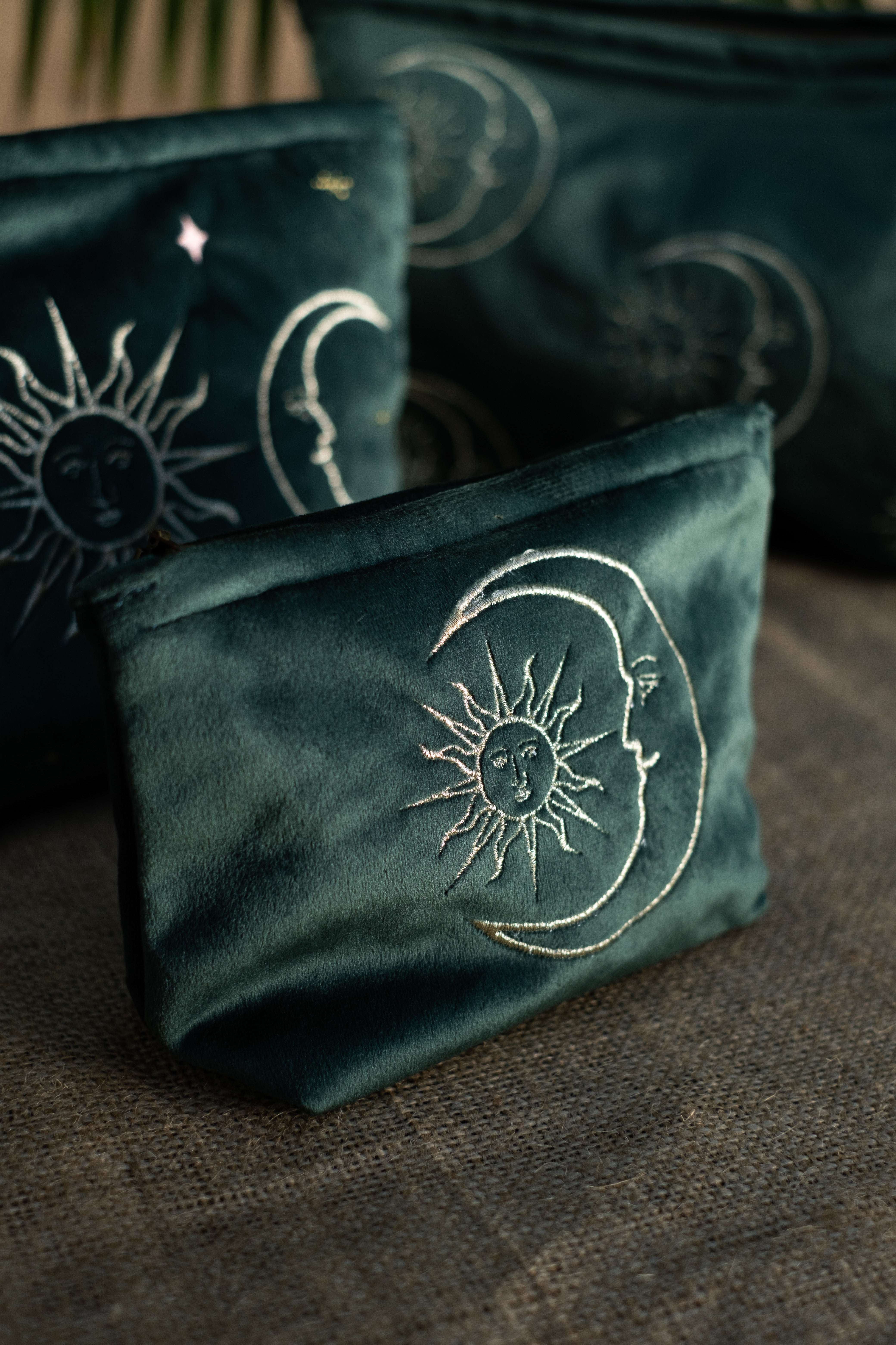 Emerald Velvet Soleil Pouch