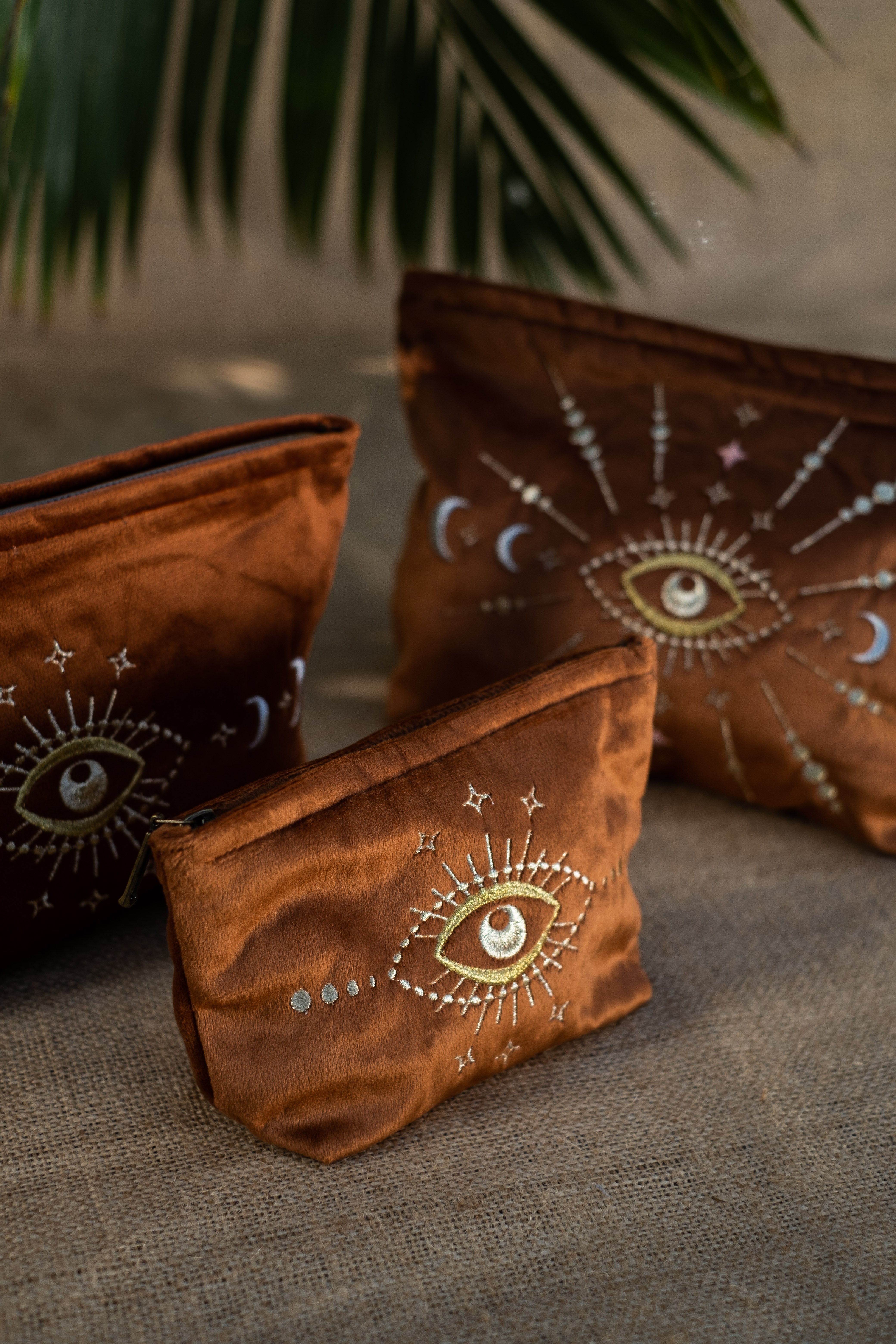 Burnt Orange Velvet Lunara Pouch