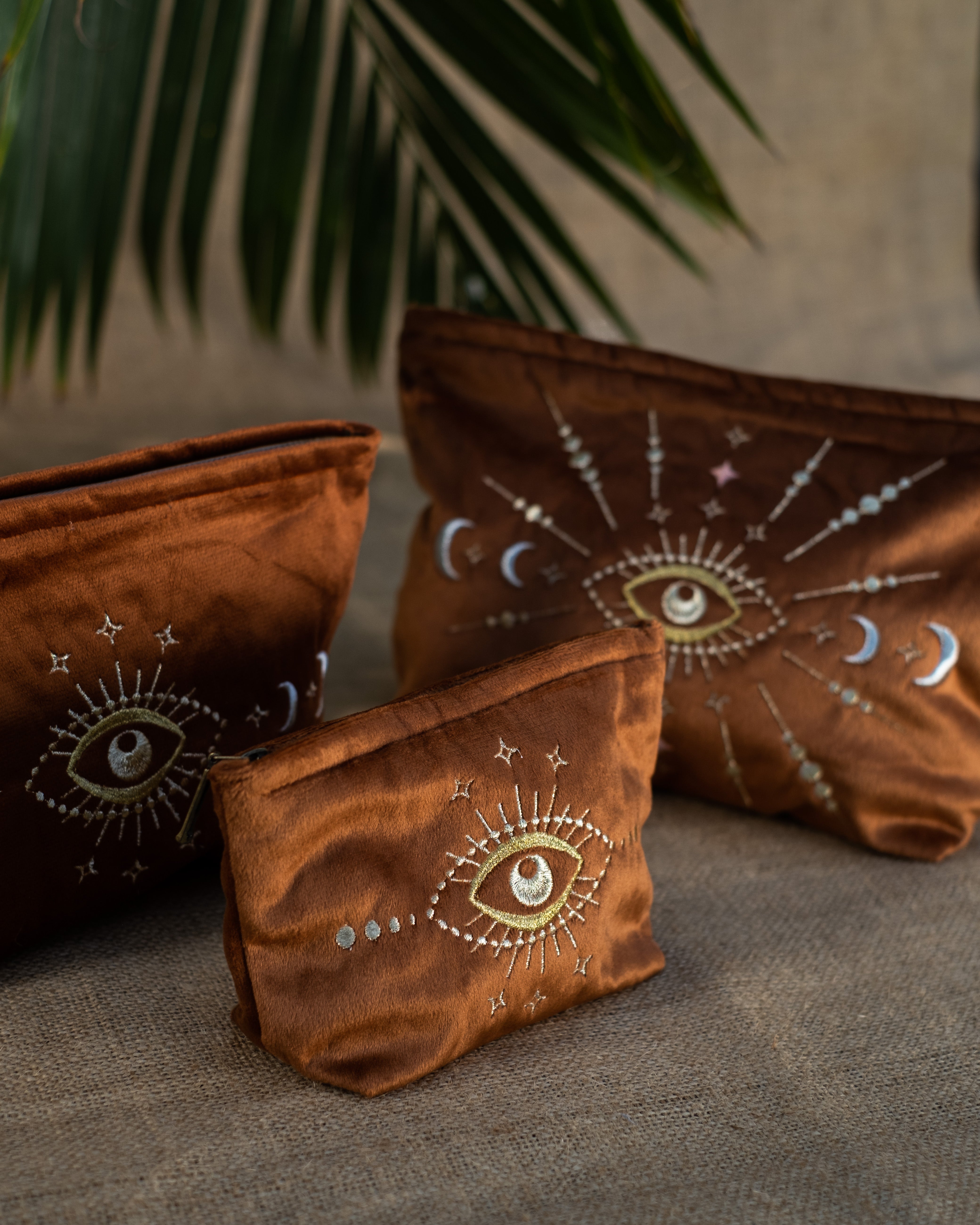 Burnt Orange Velvet Lunara Pouch
