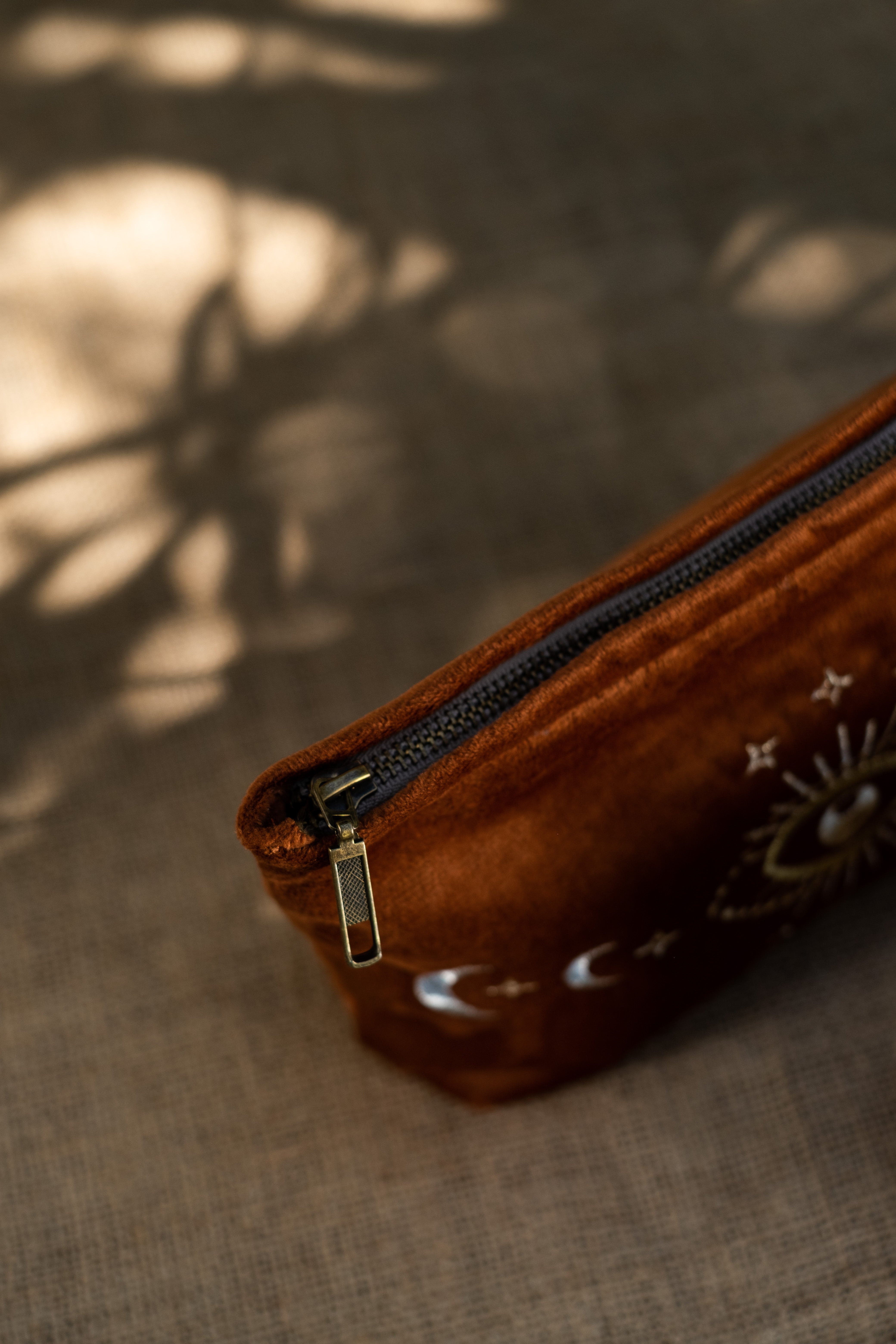 Burnt Orange Velvet Lunara Pouch