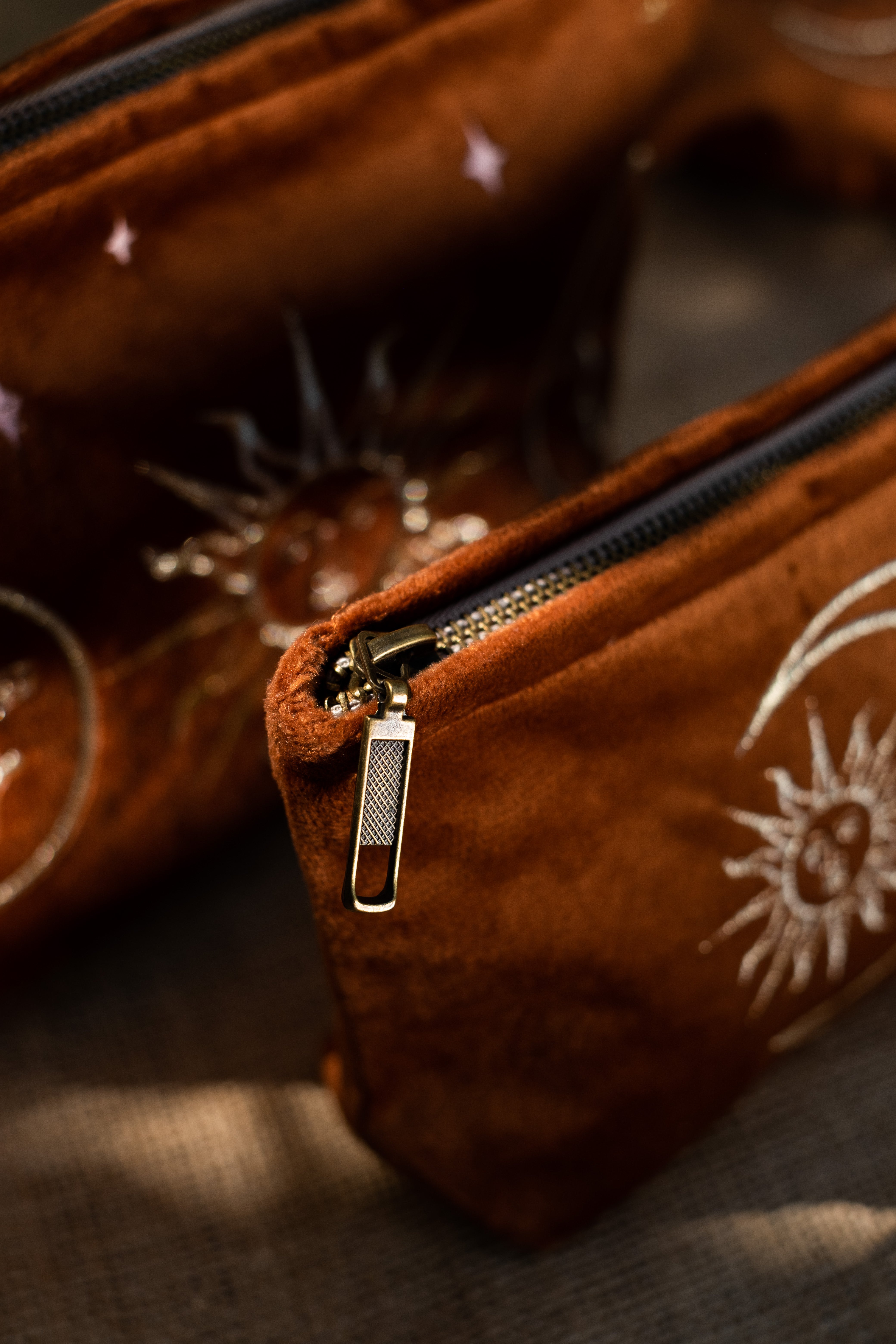 Burnt Orange Velvet Soleil Pouch