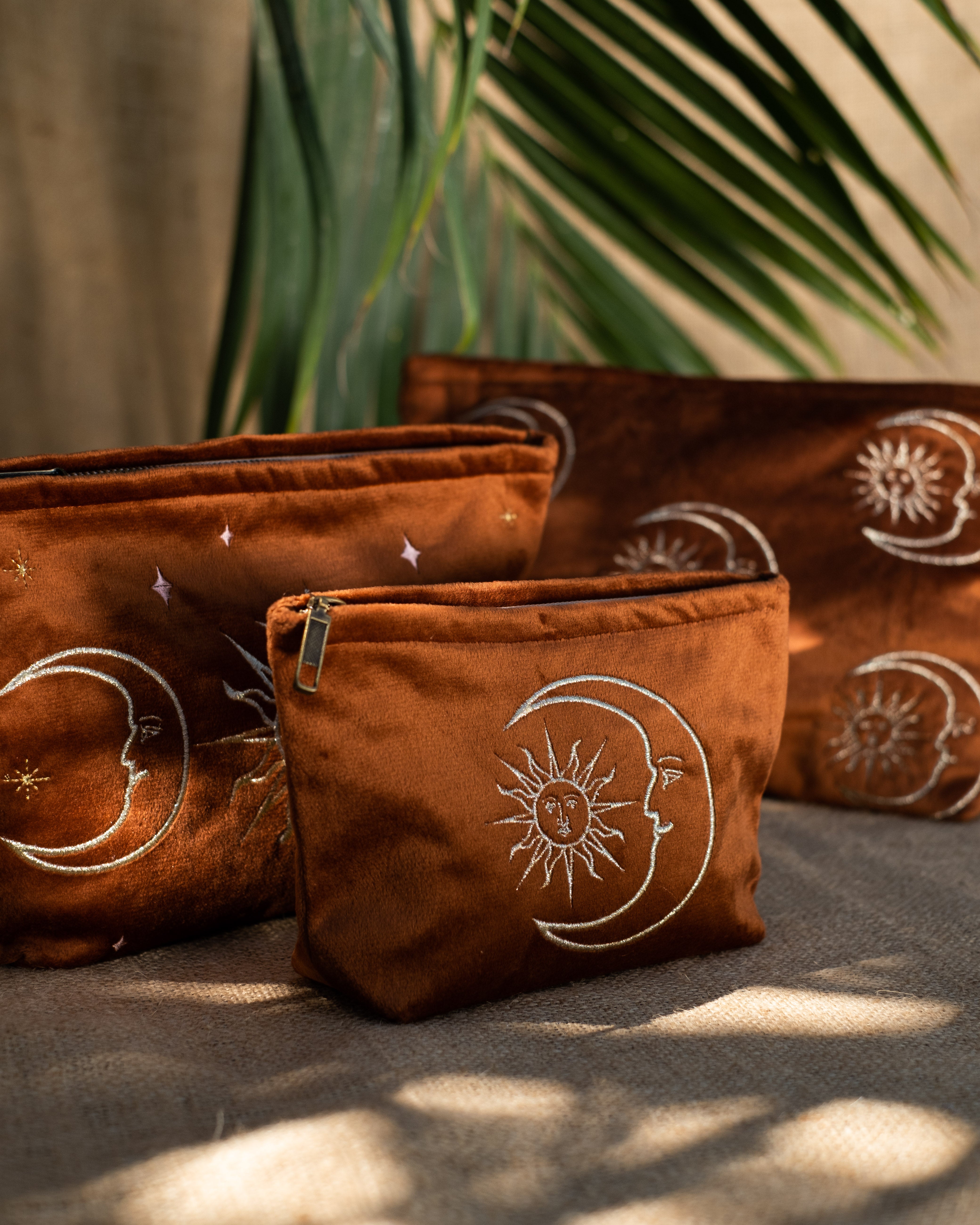 Burnt Orange Velvet Soleil Pouch