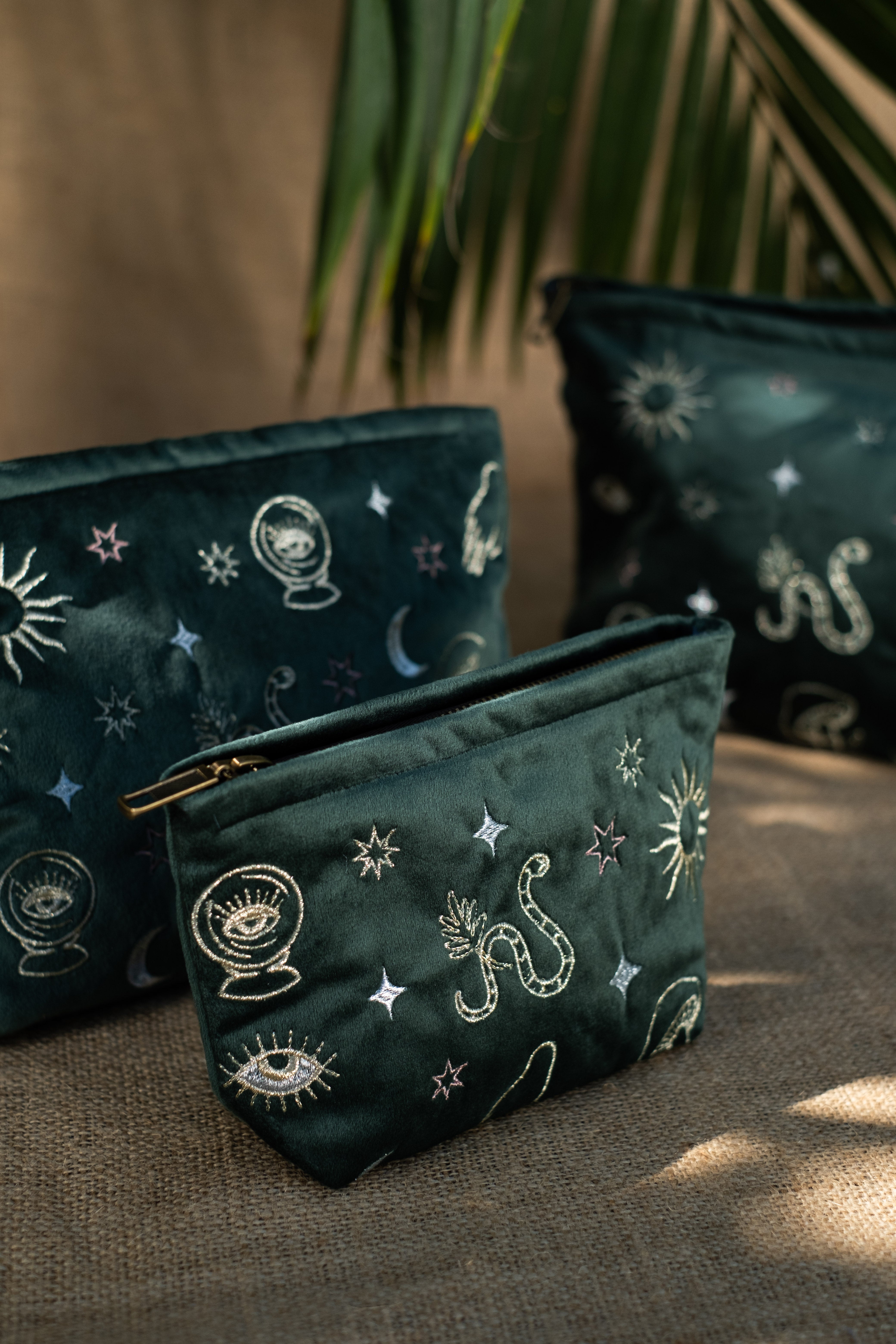 Emerald Velvet Celestial Pouch
