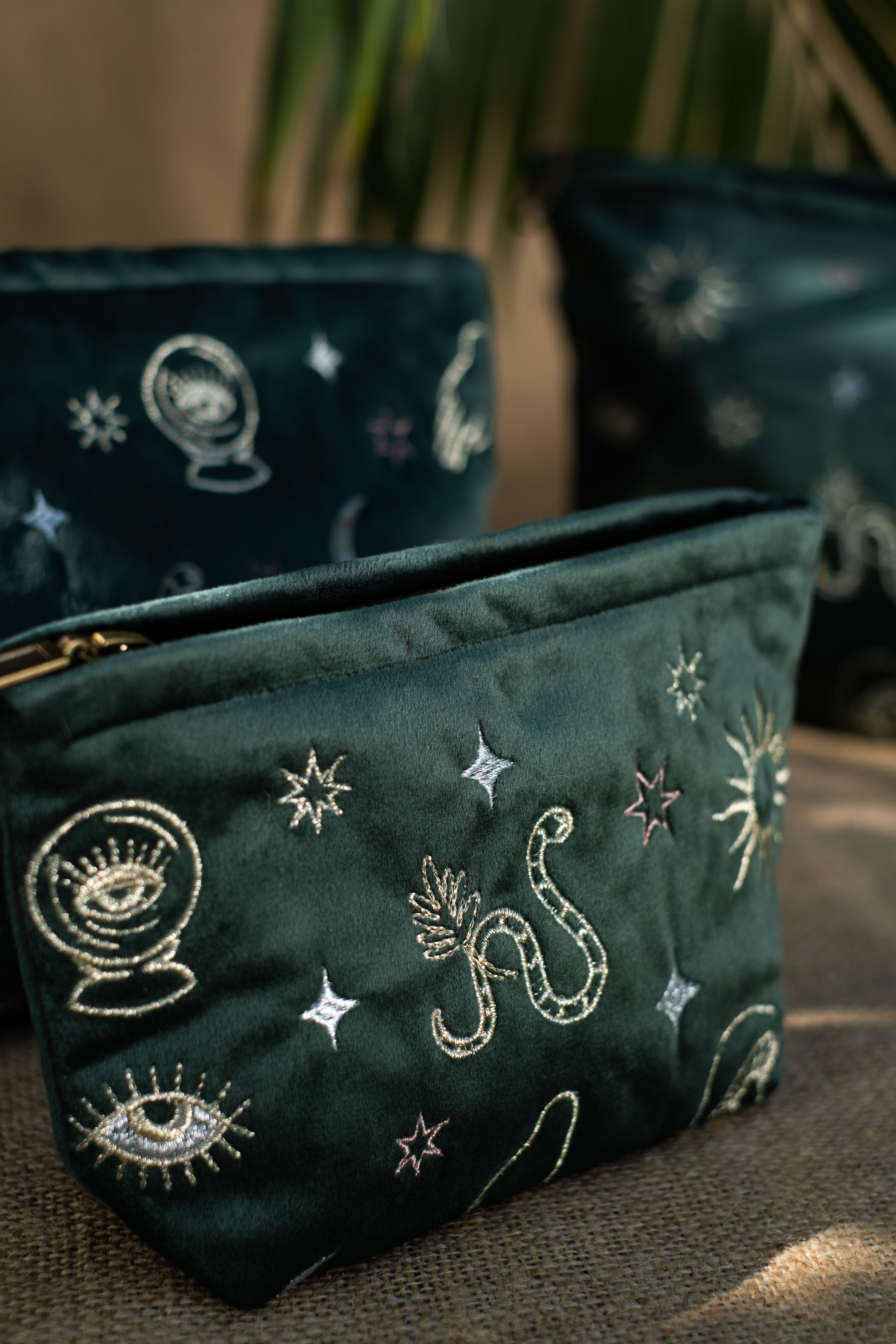Emerald Velvet Celestial Pouch