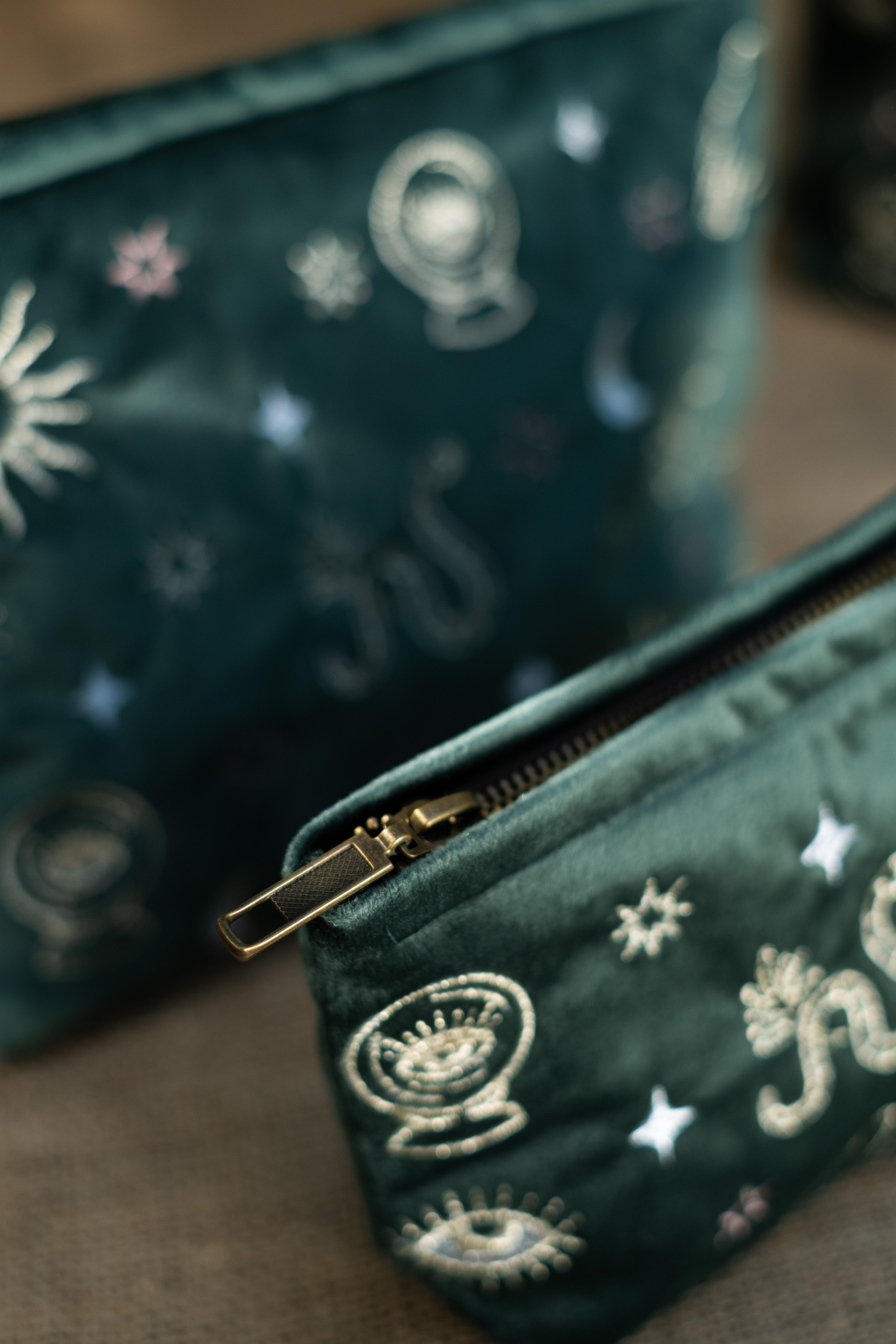 Emerald Velvet Celestial Pouch