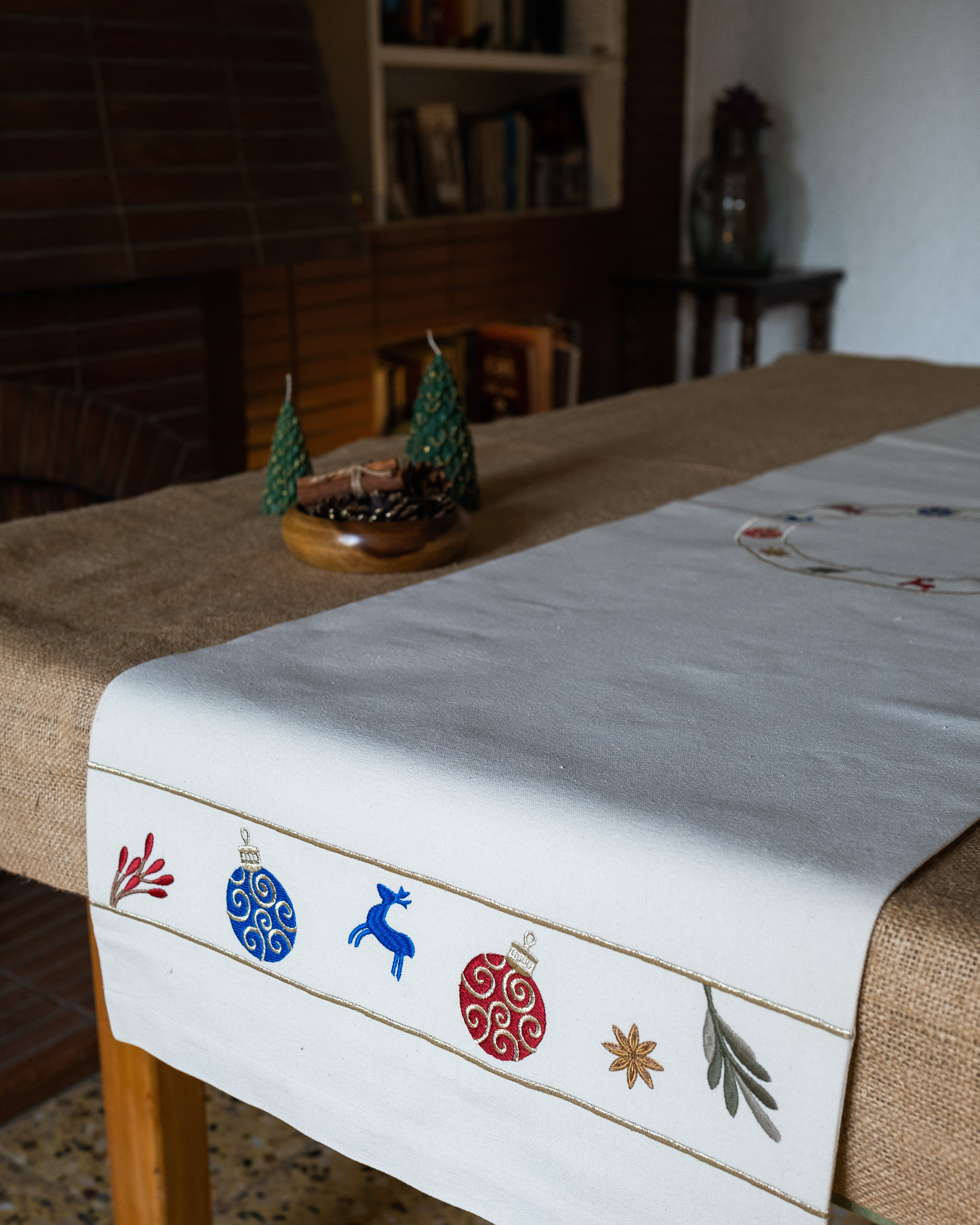Festive ornaments Table Runner