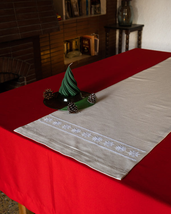 White Snowfall Table Runner