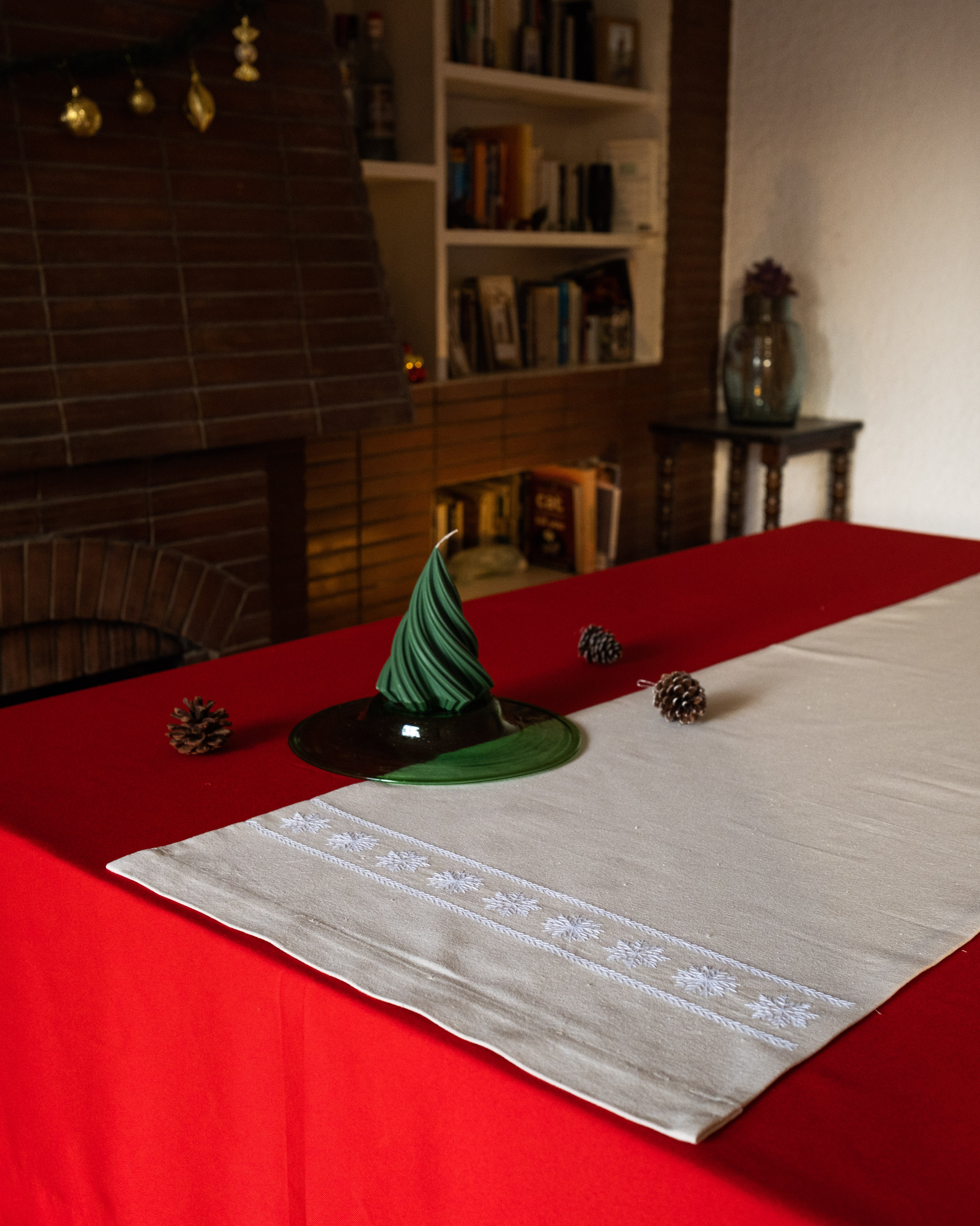 White Snowfall Table Runner