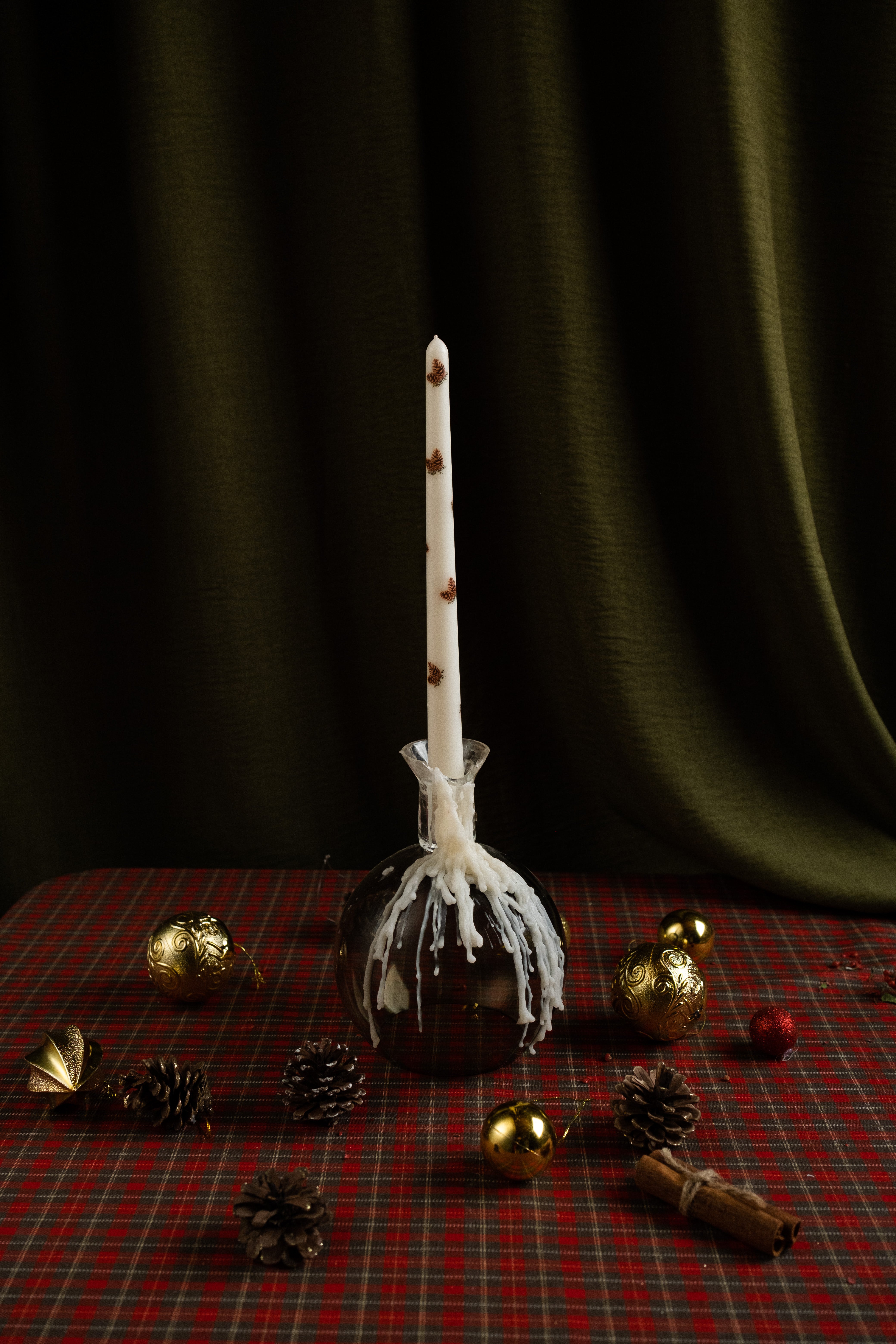 Pine Cone Whisper Taper Candle