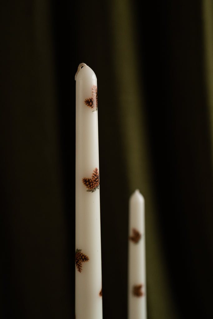 Pine Cone Whisper Taper Candle