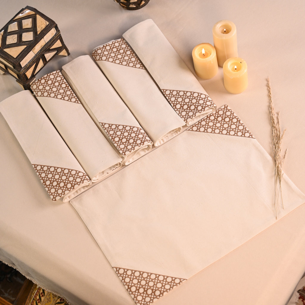 Wooden Cané Placemats Set