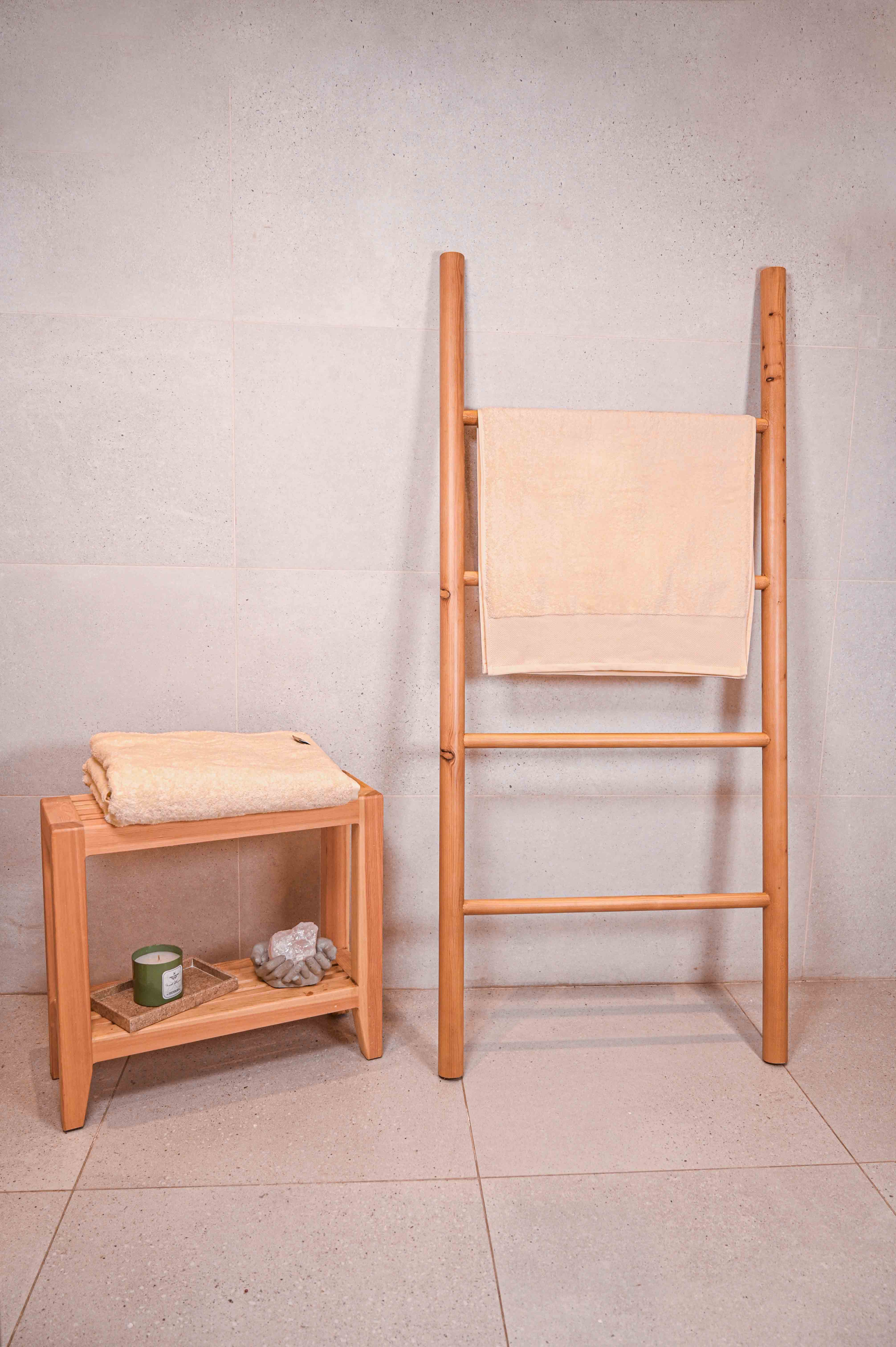 Beige Plain Bath Towel