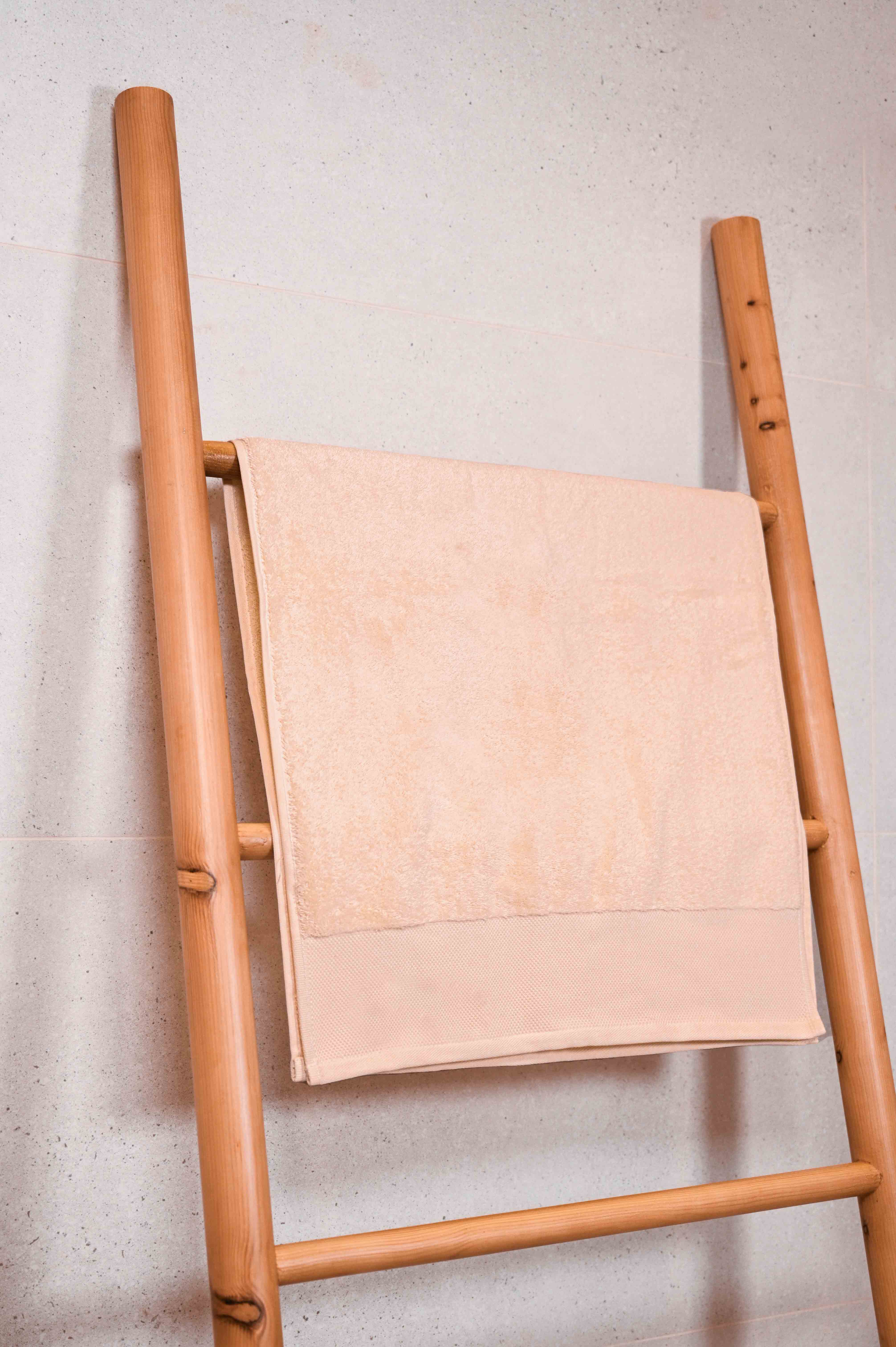 Beige Plain Bath Towel