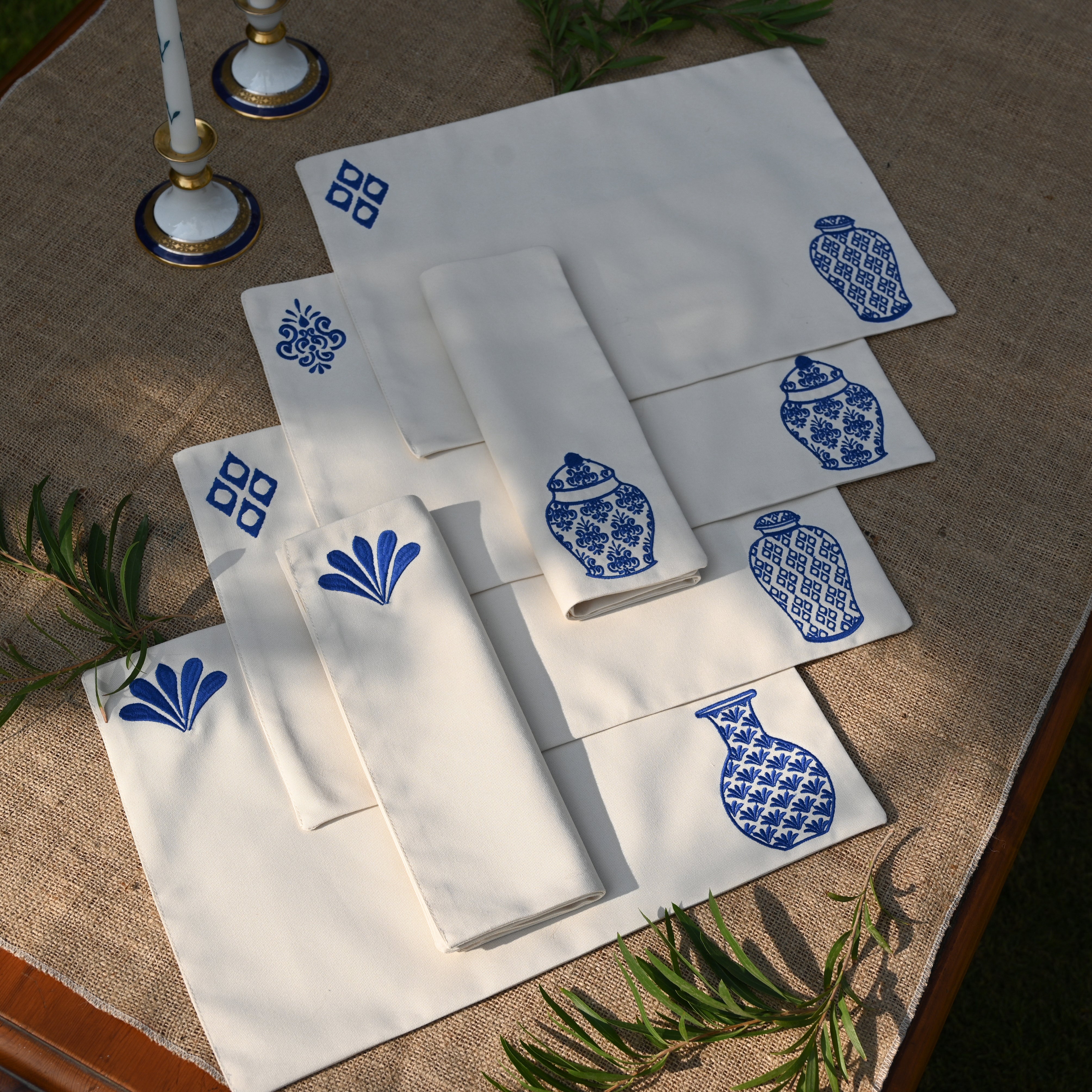 Bleu Blanc Placemat Set