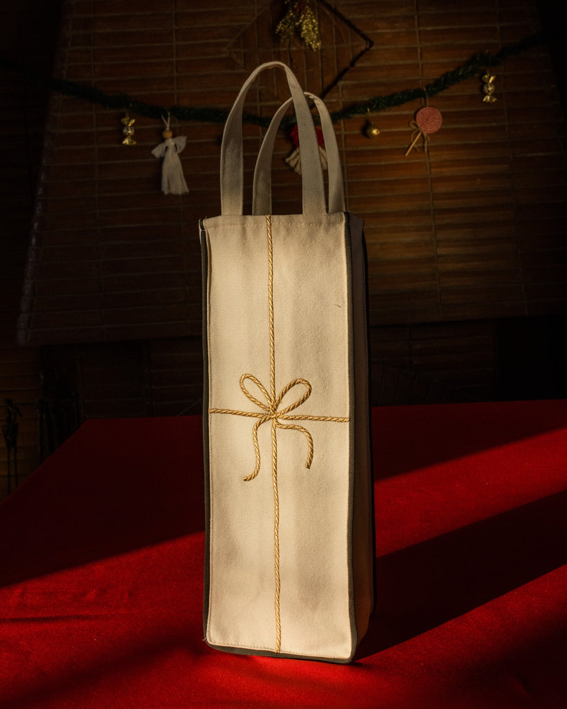 Golden Ribbon Bottle Bag