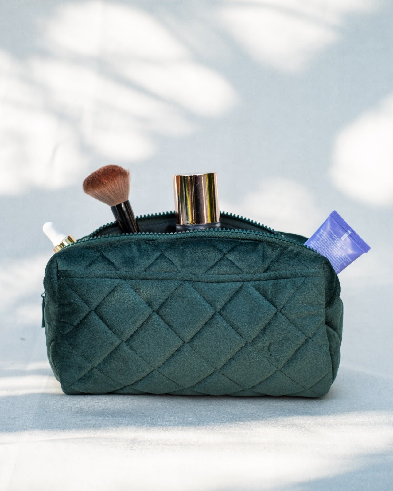 Emerald Puff Velvet Pouch