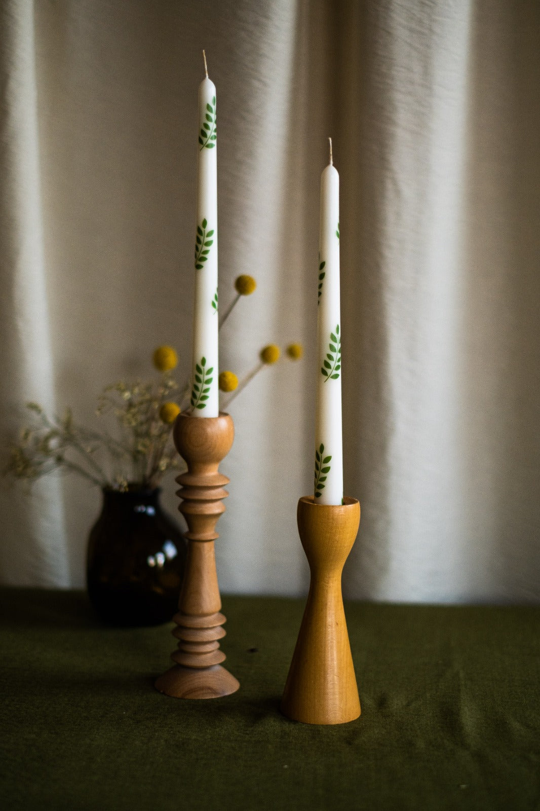 Foliage Taper Candle