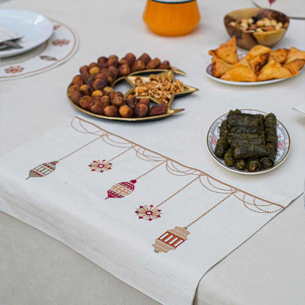Earthy Lanterns Table Runner