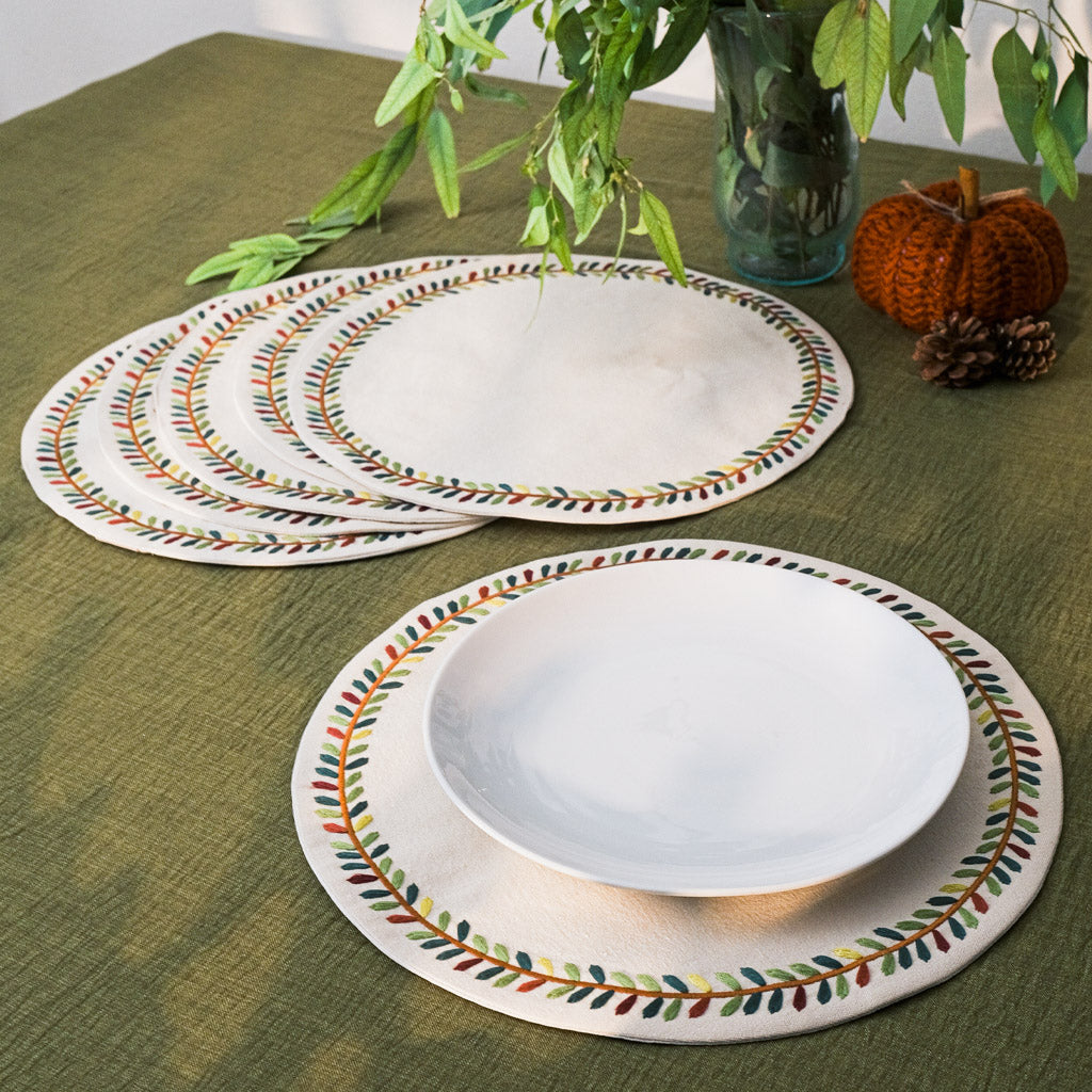 Fall Wreath Placemats Set
