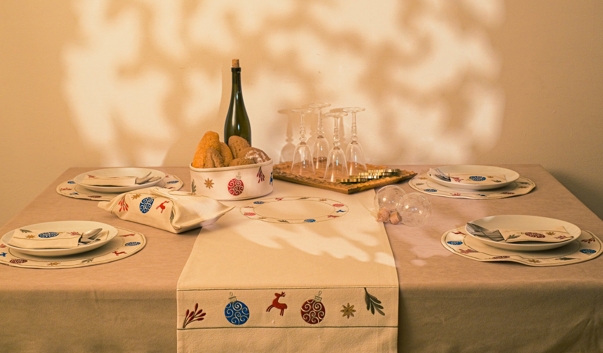 Festive ornaments Table Runner