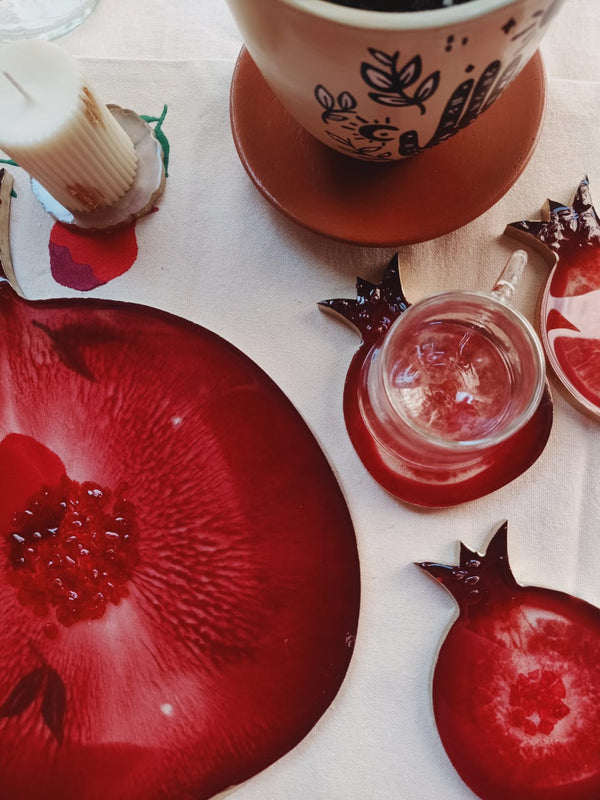 Resin Pomegranate Coaster