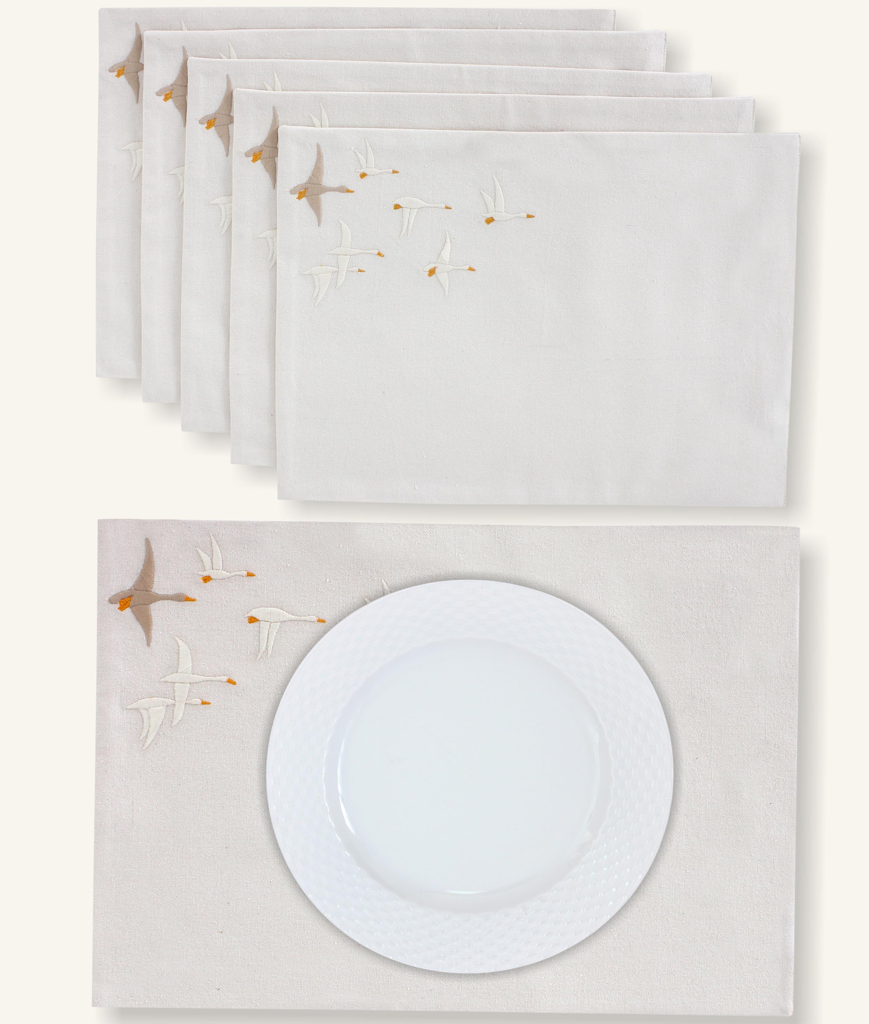 Feather Flock Placemats Set