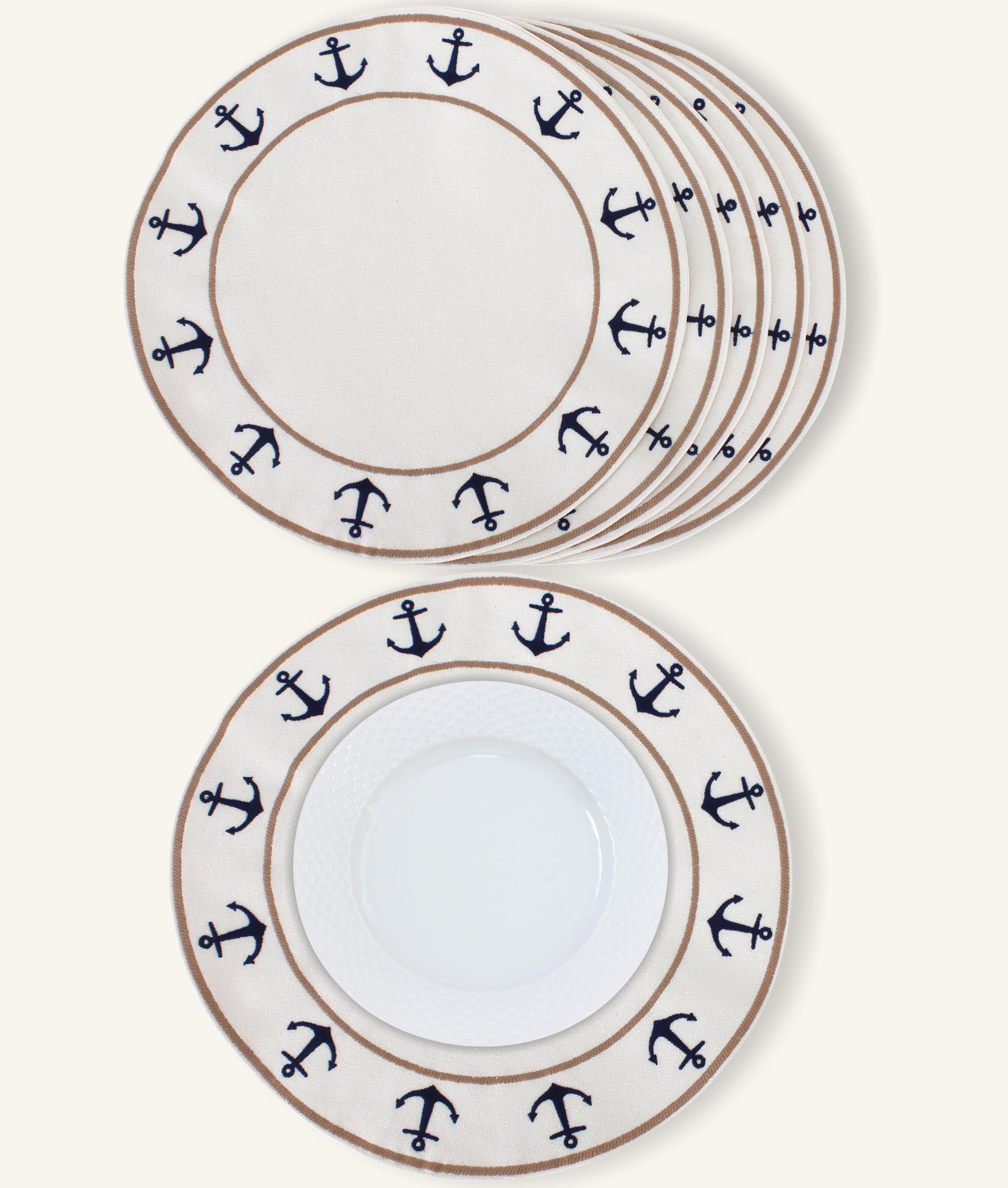 Salty Anchor Placemats Set