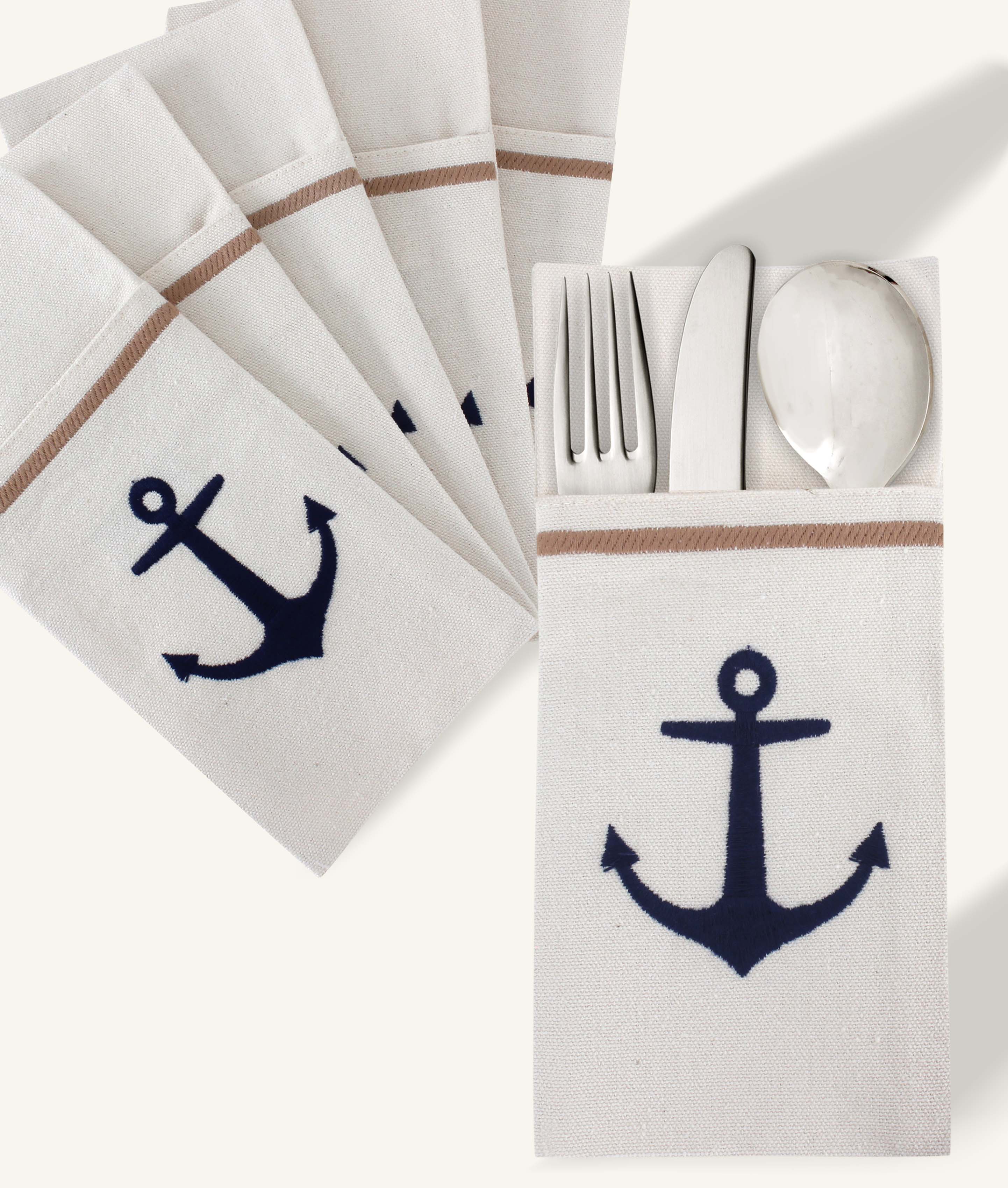 Salty Anchor Cutlery Holder Set