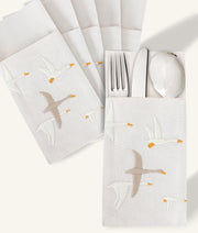 Feather Flock Cutlery Holder Set