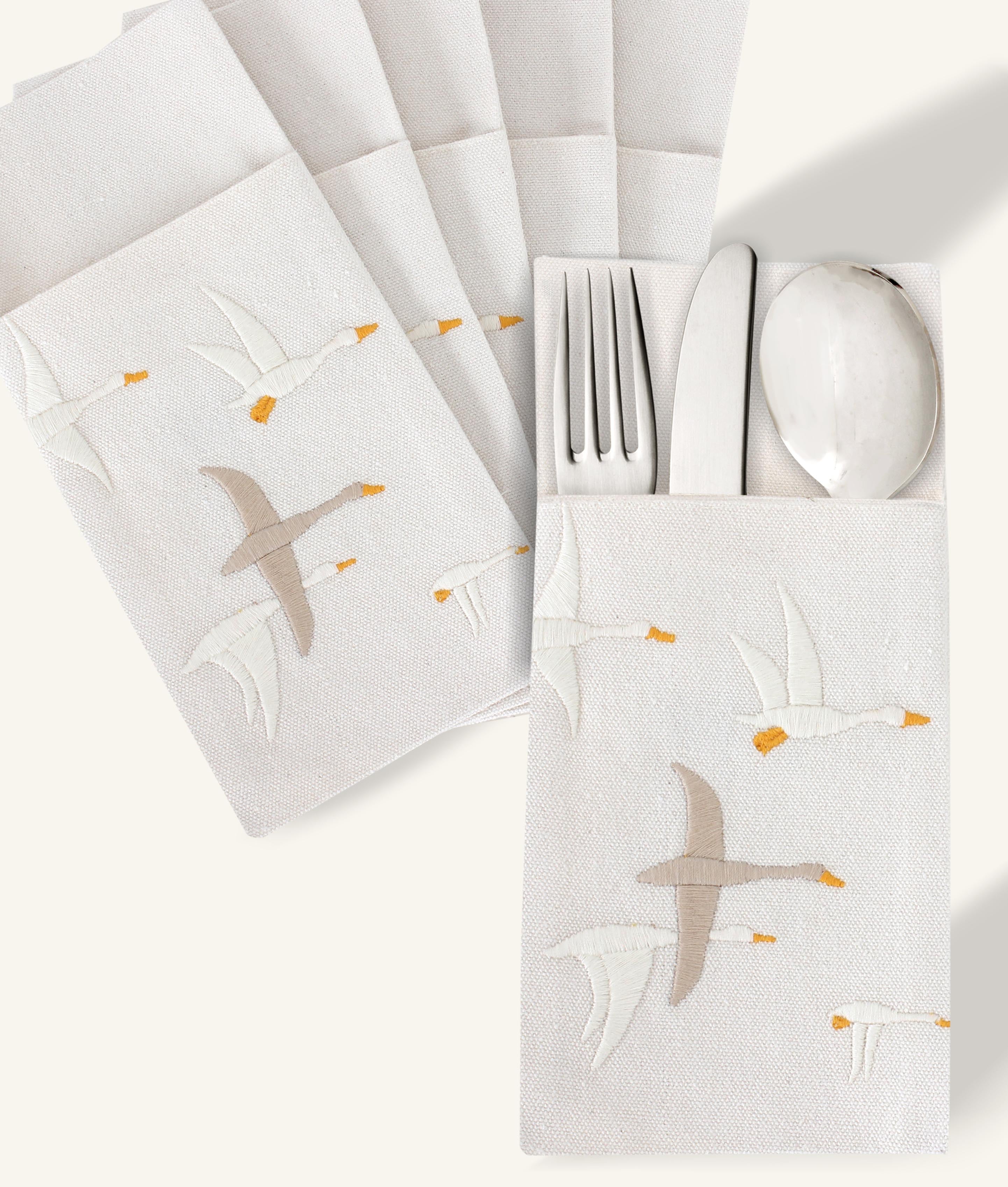Feather Flock Cutlery Holder Set