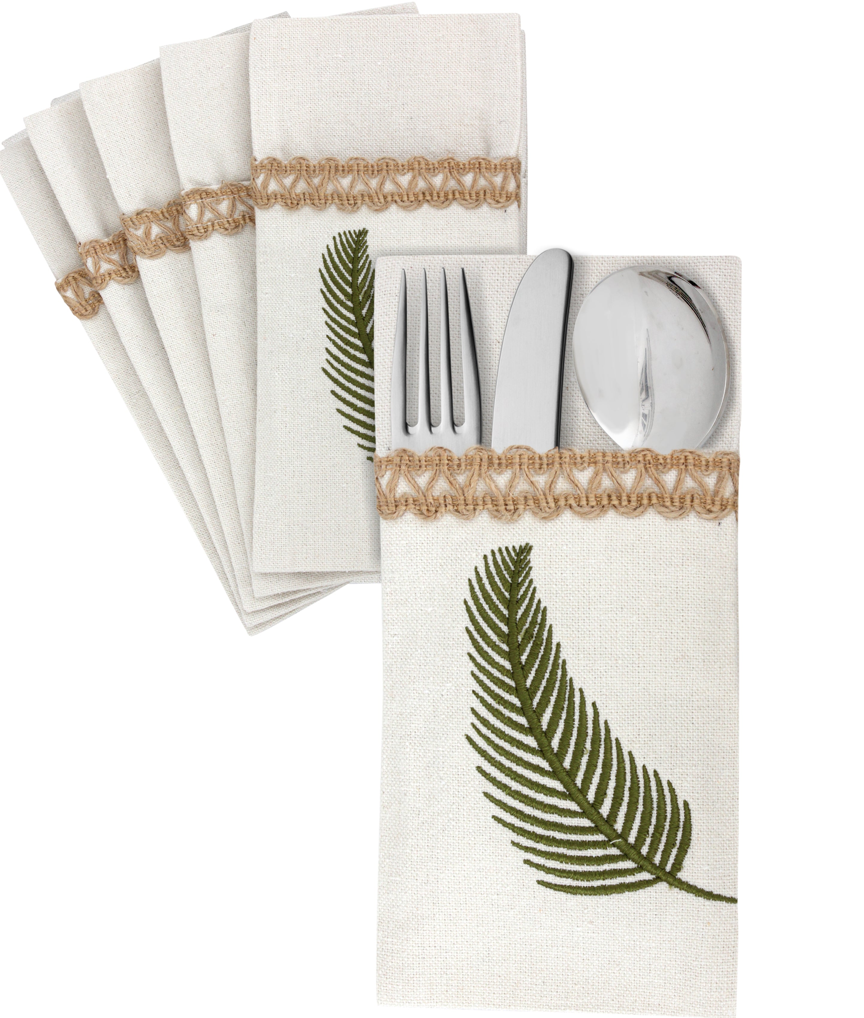 Palm Leave Cutlery Holder Set