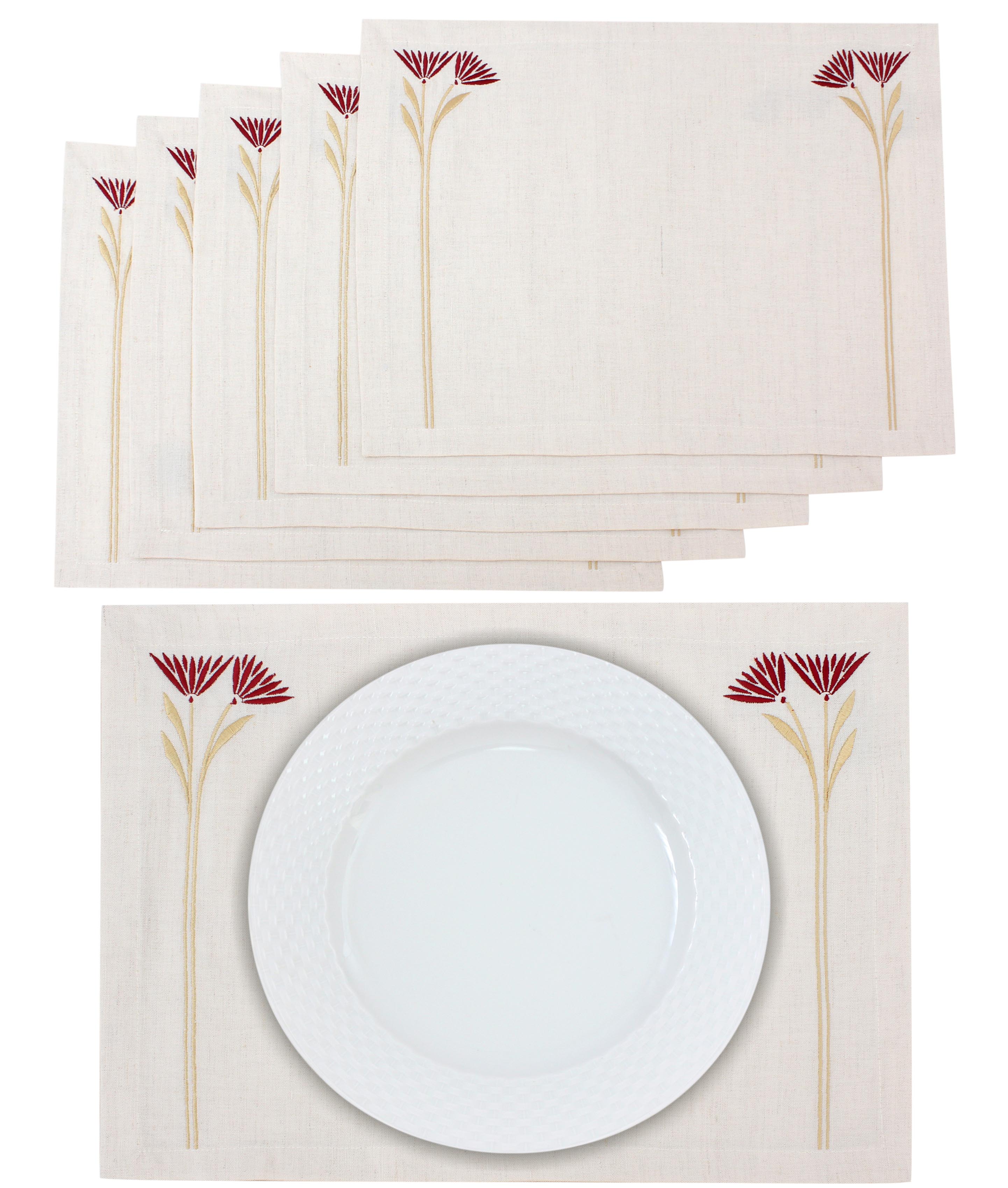 Eternal Lotus Linen Placemats Set