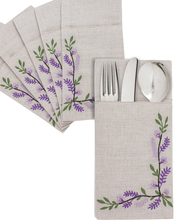 Lavender Bloom Cutlery Holder Set