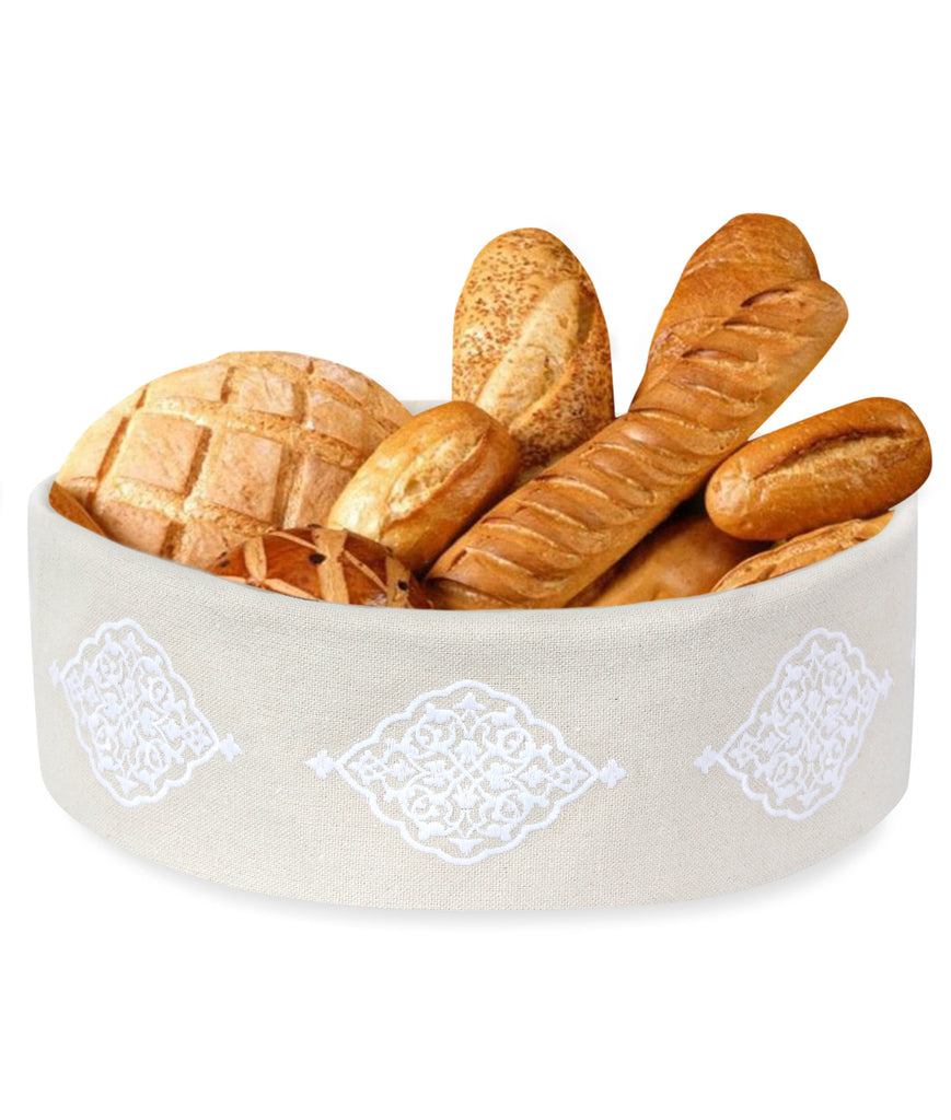 White Ramadan Arabesque Breadbasket