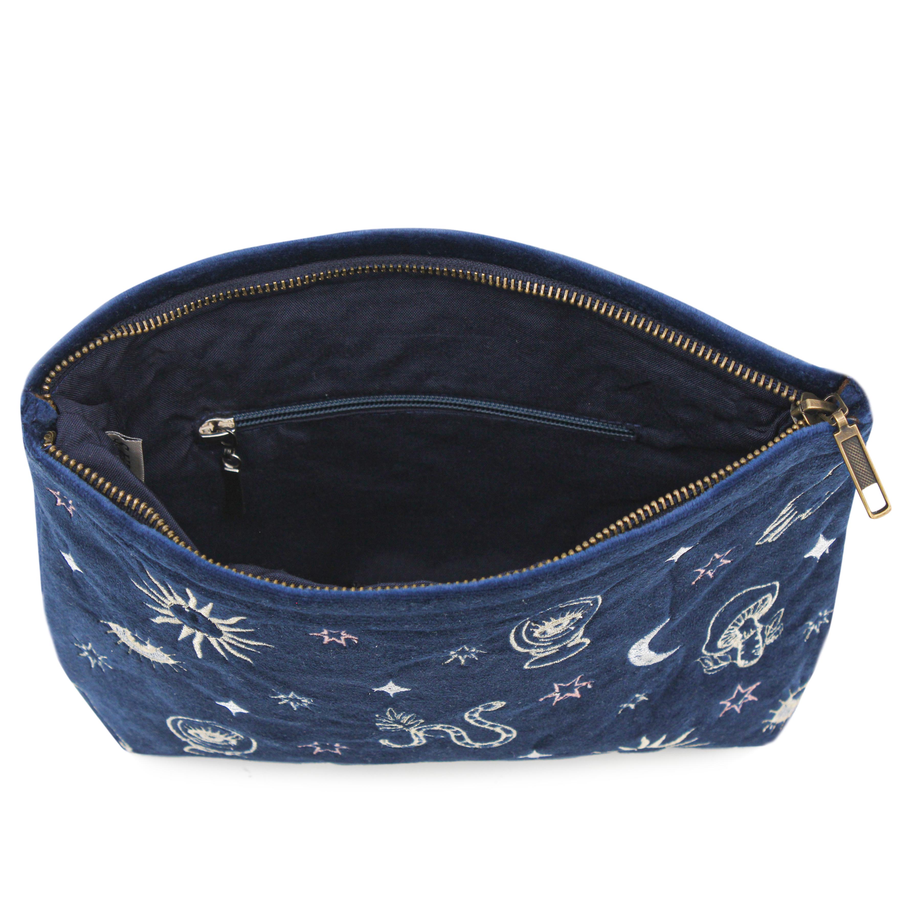 Sapphire Velvet Celestial Pouch