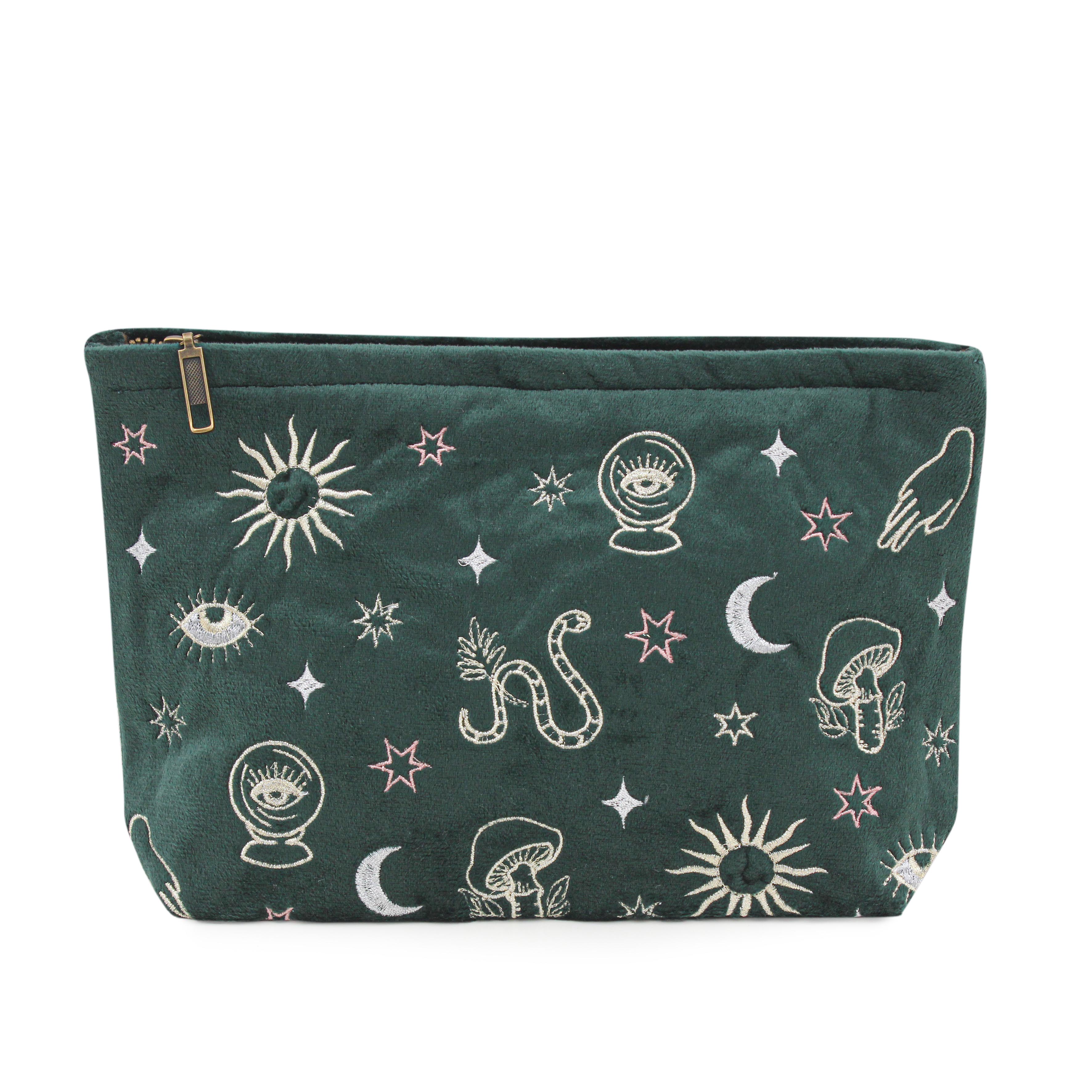 Emerald Velvet Celestial Pouch