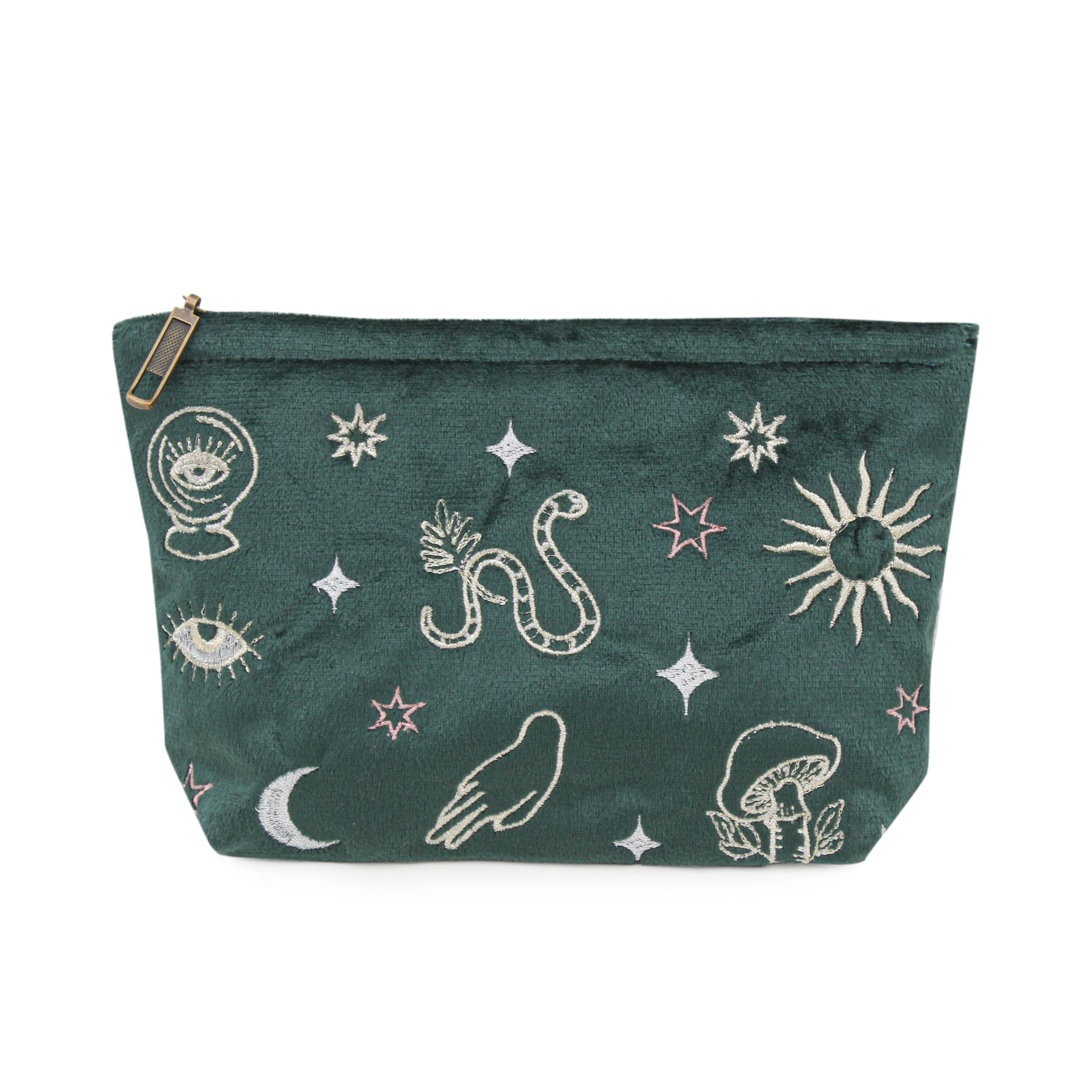 Emerald Velvet Celestial Pouch