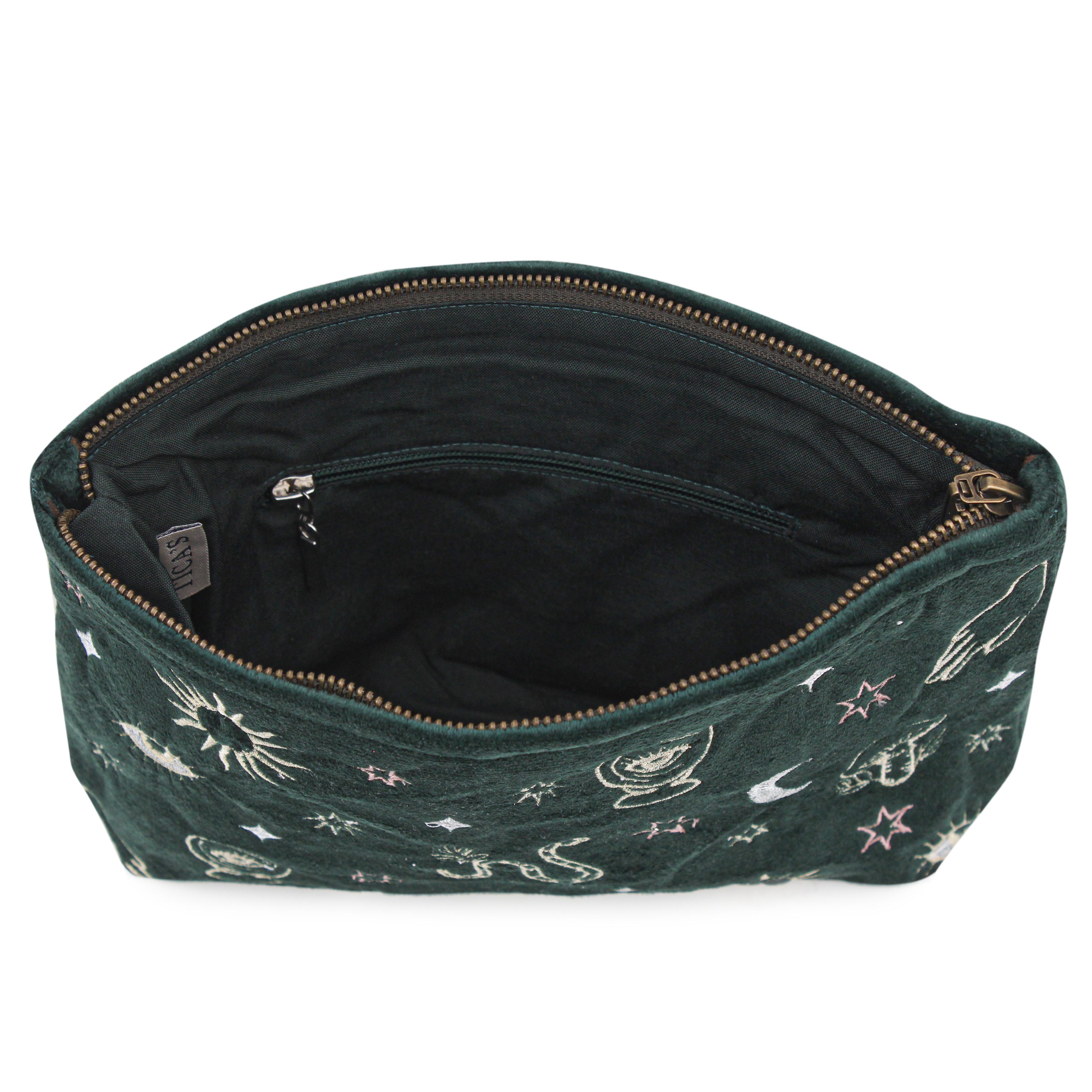 Emerald Velvet Celestial Pouch