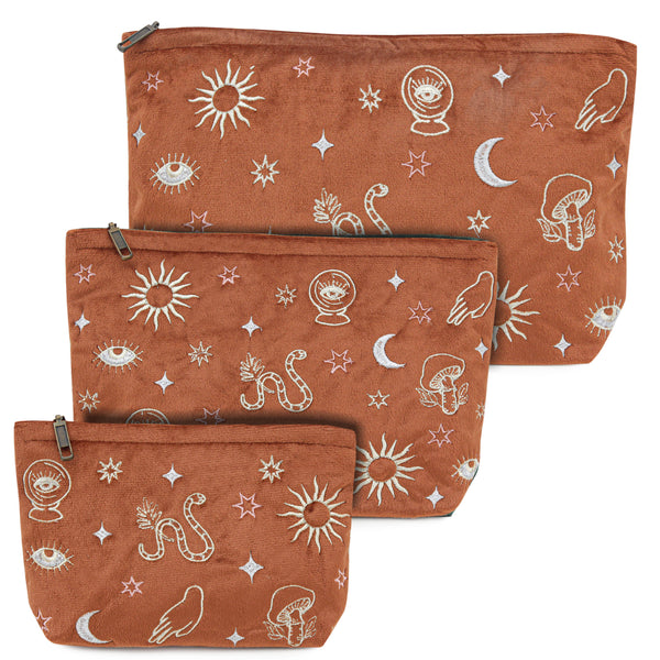 Burnt Orange Velvet Celestial Pouch