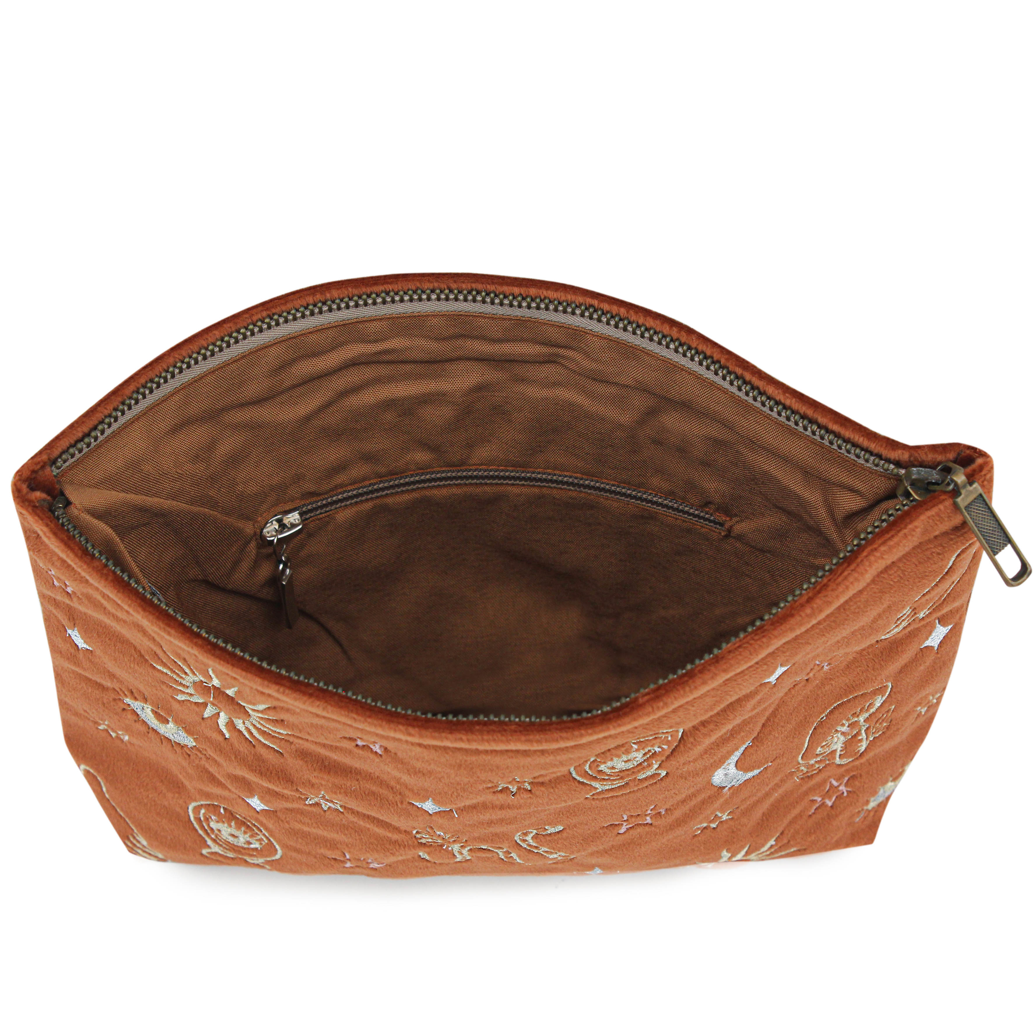 Burnt Orange Velvet Celestial Pouch