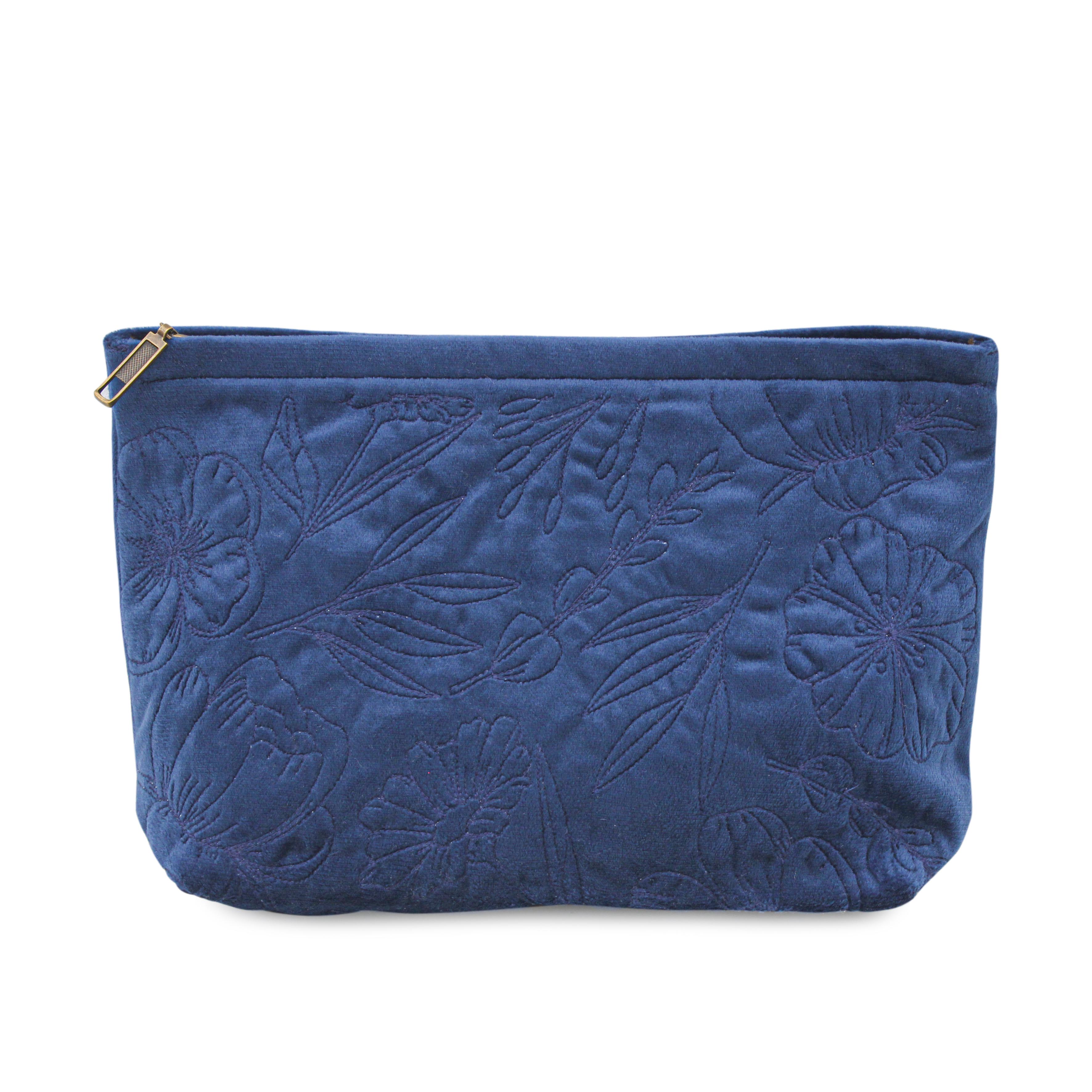 Sapphire Velvet Flora Pouch