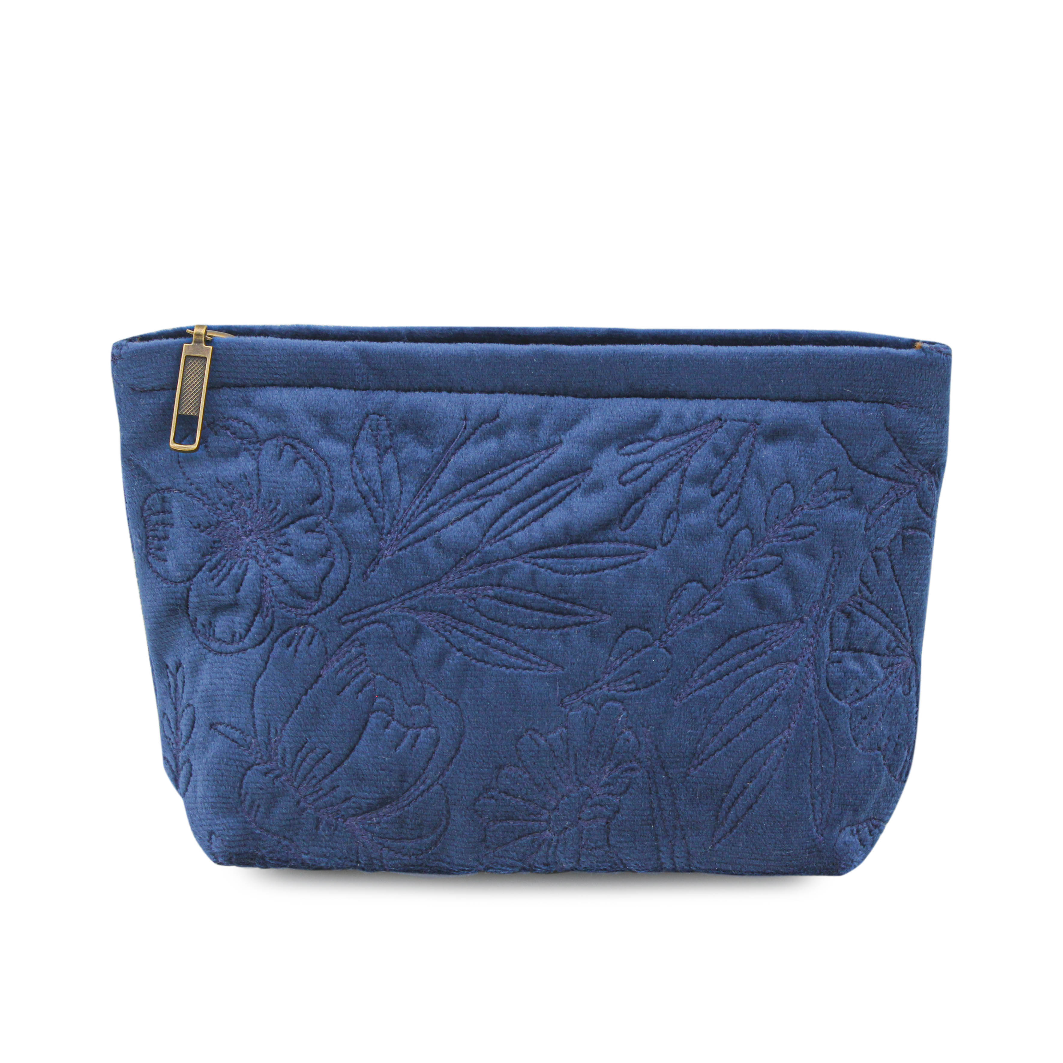 Sapphire Velvet Flora Pouch