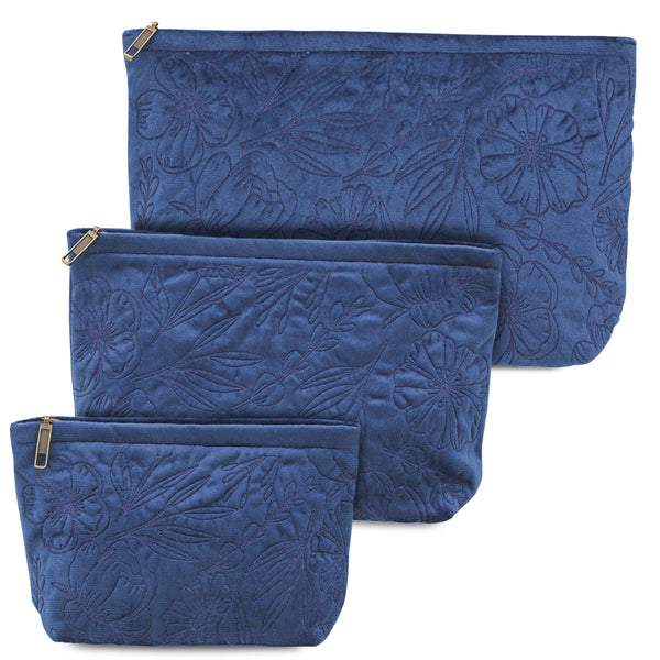 Sapphire Velvet Flora Pouch
