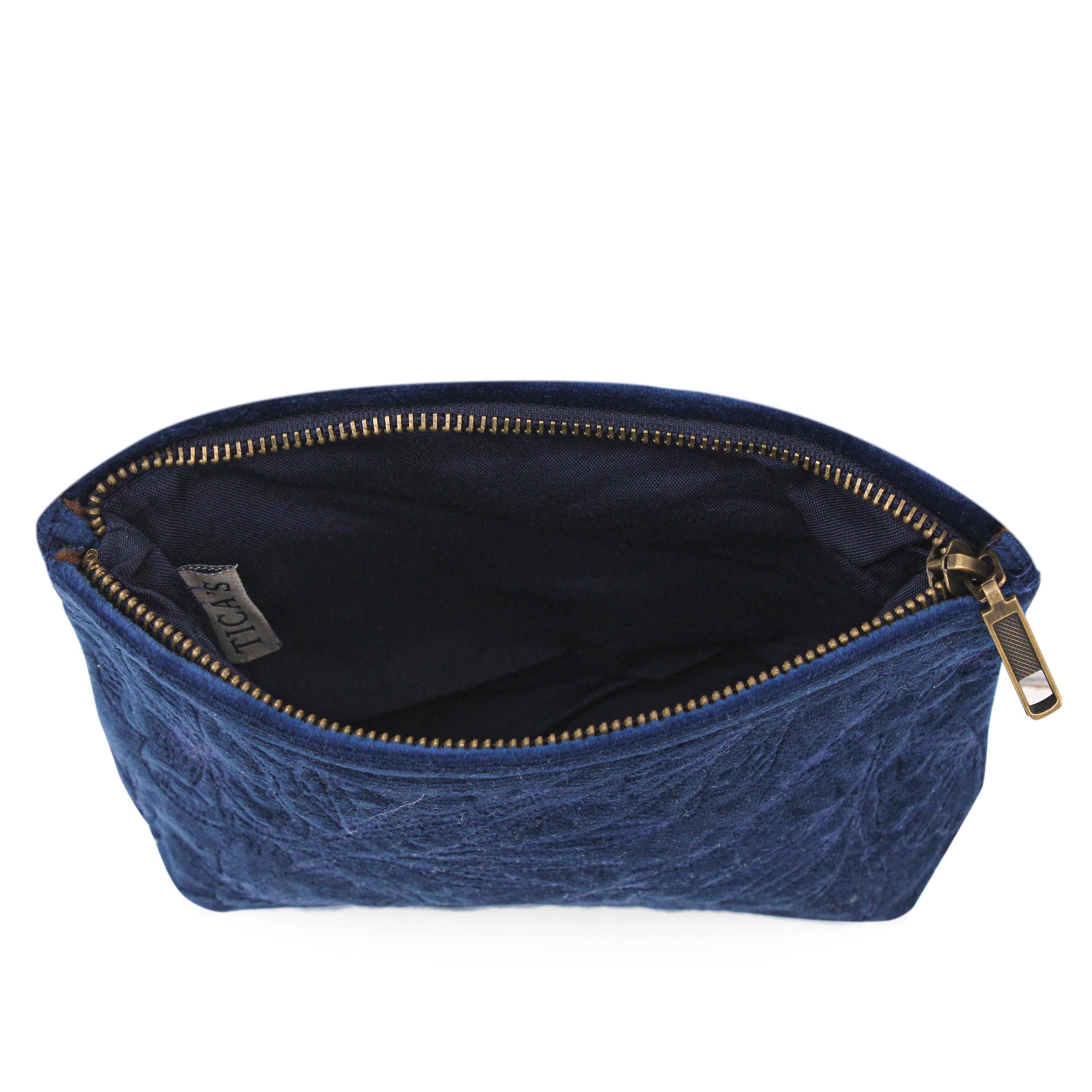 Sapphire Velvet Flora Pouch