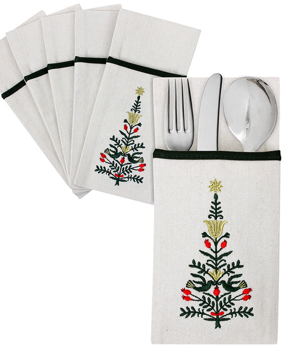 Peaceful Christmas Cutlery Holder Set